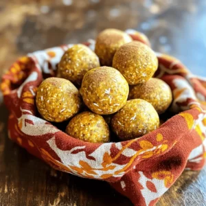 - 1 cup rolled oats - 1/2 cup almond butter - 1/2 cup canned pumpkin puree - 1/4 cup honey or maple syrup - 1 teaspoon pumpkin pie spice - 1/2 teaspoon vanilla extract - 1/4 cup ground flaxseed - 1/4 cup mini chocolate chips (optional) - Pinch of salt These energy balls pack a punch with nutrition. Here’s why each ingredient is great for you: - Rolled oats: They provide fiber, which keeps you full. Oats help lower cholesterol too. - Almond butter: This nut butter is rich in healthy fats, protein, and vitamins. It supports heart health and boosts energy levels. - Canned pumpkin puree: Packed with beta-carotene, pumpkin helps your vision and boosts your immune system. It’s also low in calories! - Honey or maple syrup: Both add sweetness while offering antioxidants. They provide a quick energy boost. - Pumpkin pie spice: This blend adds flavor and has anti-inflammatory properties. It's a tasty way to spice up your snacks! - Ground flaxseed: A great source of omega-3 fatty acids, flaxseed aids heart health and digestion. - Mini chocolate chips: Optional, but they add a fun touch! Dark chocolate contains antioxidants, making them a treat that’s a bit healthy too. Feel free to customize your energy balls! Here are some fun ideas: - Nuts or seeds: Chopped walnuts or sunflower seeds add crunch and nutrients. - Dried fruit: Raisins or cranberries can add sweetness and chewiness. - Protein powder: Add a scoop for an extra protein boost. - Nut-free options: Substitute almond butter with sunflower seed butter for a nut-free version. These options let you tailor your energy balls to your taste and dietary needs! First, grab a large mixing bowl. Add 1 cup of rolled oats, 1/4 cup of ground flaxseed, and 1 teaspoon of pumpkin pie spice. Use a whisk or spoon. Mix until everything blends well. This step helps spread the spice evenly. Next, take another bowl. Combine 1/2 cup of almond butter, 1/2 cup of canned pumpkin puree, and 1/4 cup of honey or maple syrup. Add 1/2 teaspoon of vanilla extract and a pinch of salt. Mix until the mixture is smooth and creamy. This gives your energy balls a rich flavor. Now, pour the wet mixture into the dry bowl. Use a spatula or your clean hands. Mix well until everything is combined. If you want chocolate, fold in 1/4 cup of mini chocolate chips. Take small portions and roll them into balls about 1 inch in size. Place them on a plate or baking sheet lined with parchment paper. Once you shape all the balls, put them in the fridge. Chill for at least 30 minutes. This time helps the energy balls firm up. Enjoy your tasty and healthy snack! To get the best texture for your Pumpkin Spice Energy Balls, start with the right balance of dry and wet ingredients. Use rolled oats for a chewy base and ground flaxseed for added fiber. Mixing dry ingredients well ensures even spice distribution. When you add the wet mix, make sure it’s smooth and creamy. This helps bind everything nicely. If the mixture feels too wet, add more oats or flaxseed. If it’s too dry, a bit more almond butter can help. Storing your energy balls properly keeps them fresh. Place them in an airtight container. This prevents them from drying out. You can keep them in the fridge for up to a week. For longer storage, use the freezer. Just make sure to separate them with parchment paper. This way, they won’t stick together. When you want one, just take it out and let it thaw for a few minutes. Presentation can make your energy balls even more fun. Try arranging them in a small basket lined with festive cloth. This adds a nice touch for gatherings. For a pop of flavor, sprinkle a little cinnamon on top. You can also serve them with a side of yogurt or a fruit dip for extra taste. If you like, package them in small bags as gifts. Who wouldn’t love a healthy treat? {{image_4}} You can change up the flavor of your pumpkin spice energy balls. For a chocolate twist, add mini chocolate chips to the mix. You can also try adding cocoa powder for a richer taste. If you like nuts, chop up some almonds or walnuts and mix them in. These will add a nice crunch and extra nutrients. These energy balls are very flexible. If you need a gluten-free snack, use gluten-free oats. For a vegan option, replace honey with maple syrup. You can also swap almond butter for any nut butter or seed butter like sunflower seed butter. This way, you can enjoy them no matter your dietary needs. You can make these energy balls fit any season. In the fall, try adding more spices like nutmeg or ginger for a holiday feel. In winter, mix in dried fruits like cranberries or apricots for added sweetness. These small changes will keep your snack fresh and fun all year long! To keep your pumpkin spice energy balls fresh, store them in an airtight container. This will help maintain their flavor and texture. Place them in the fridge if you plan to eat them within a week. If you want to keep them for longer, you can freeze them. To freeze your energy balls, first roll them into balls as usual. Next, lay them on a baking sheet in a single layer. Freeze them for about an hour until firm. Once frozen, transfer the balls to a freezer-safe bag or container. They can last up to three months in the freezer. Use glass or plastic containers with tight lids for the best storage. This prevents air from getting in and drying them out. If you prefer bags, use freezer bags and squeeze out excess air before sealing. Always label your containers with the date for easy tracking. These energy balls can last up to one week in the fridge. To keep them fresh, store them in an airtight container. This will help prevent them from drying out or picking up other odors. If you want to enjoy them longer, consider freezing them. Yes, you can replace almond butter with other nut butters. Peanut butter, cashew butter, or sunflower seed butter work well too. Each nut butter will add a different flavor. Choose one that you love or have on hand. Absolutely! These energy balls are a great snack for kids. They are packed with healthy ingredients like oats and pumpkin. Plus, they are easy to eat and fun to make. Kids can help roll the balls for a fun cooking activity. This blog post covered all you need to make delicious pumpkin spice energy balls. We discussed the key ingredients and their health benefits. You learned the steps to prepare and store them correctly. I shared tips for texture and presentation, as well as variations for flavor and dietary needs. These energy balls are a tasty snack, packed with nutrition. Enjoy experimenting with different flavors and share them with friends and family. You'll love how easy and fun they are to make!