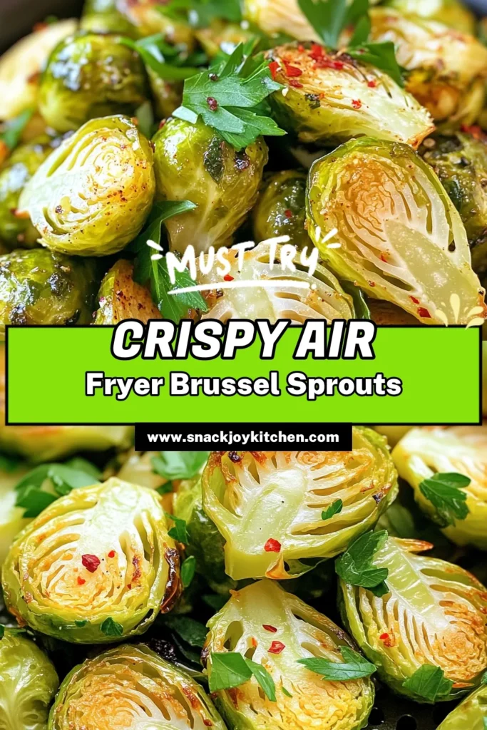 Discover the ultimate Air Fryer Crispy Brussel Sprouts Delight! This easy recipe features fresh sprouts tossed in olive oil and spices, creating a crispy, flavorful side dish in just 25 minutes. Perfect for any meal, these brussel sprouts will impress your family and friends. Ready to elevate your cooking? Click to explore this delicious recipe and bring home the crispy goodness! #AirFryerRecipes #HealthyEating #BrusselSprouts #CrispyVegetables