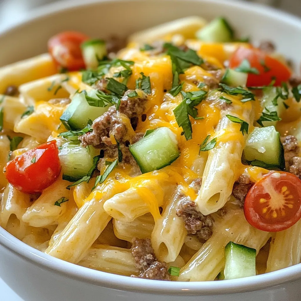 Loaded Cheeseburger Alfredo Creamy and Flavorful Dish
