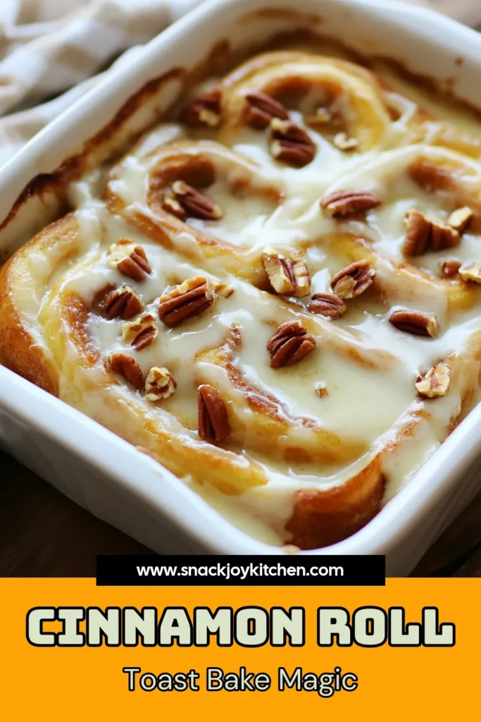 Indulge in this Cinnamon Roll French Toast Bake, the ultimate Easy Breakfast Recipe! Perfect for busy mornings, this French Toast Casserole combines baked cinnamon rolls with a creamy custard for maximum flavor. Top it off with delicious maple syrup and enjoy a cozy breakfast treat. Try this delightful Cinnamon Roll Bake and elevate your brunch game! Save this recipe for your next family gathering! #CinnamonRollBake #FrenchToastCasserole #EasyBreakfastRecipe #BakedCinnamonRolls