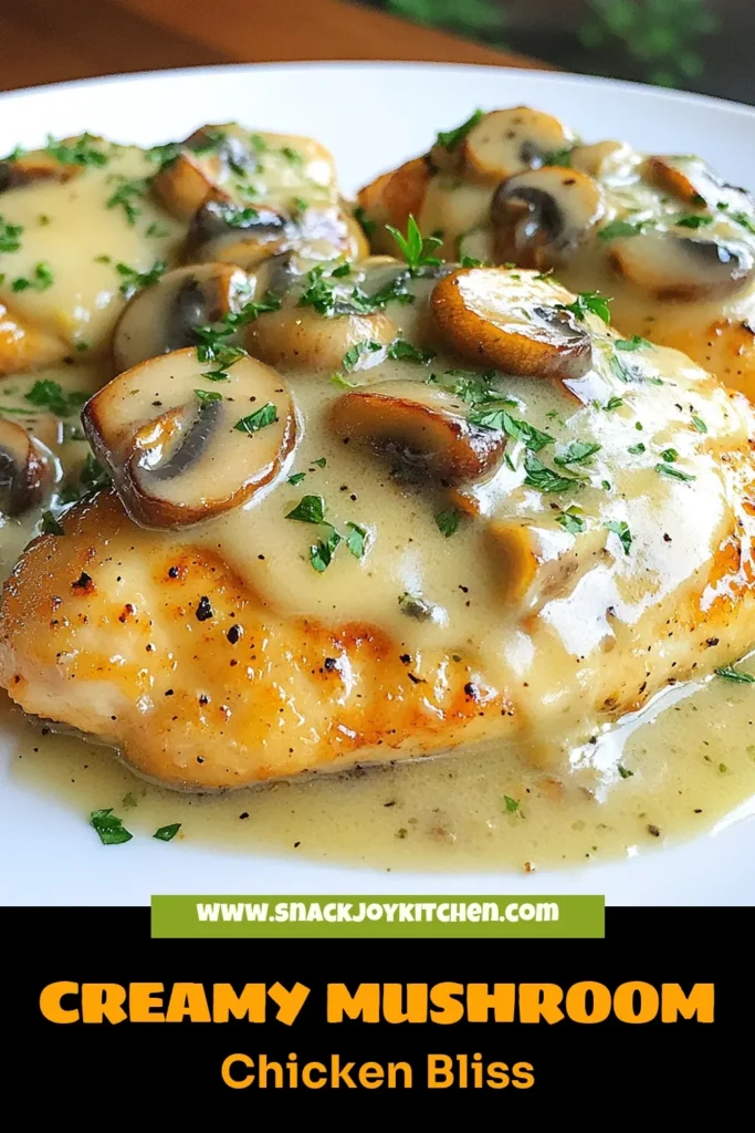 Indulge in this easy chicken dinner featuring Parmesan garlic chicken with a creamy mushroom sauce. This delectable creamy mushroom chicken recipe combines seared chicken with garlic mushrooms and freshly grated Parmesan for a mouthwatering experience. Perfect for a weeknight meal, this dish is ready in just 30 minutes. Try it tonight! Save this recipe for your next dinner. #ParmesanGarlicChicken #EasyChickenDinner #CreamyMushroomRecipe #MushroomParmesanSauce