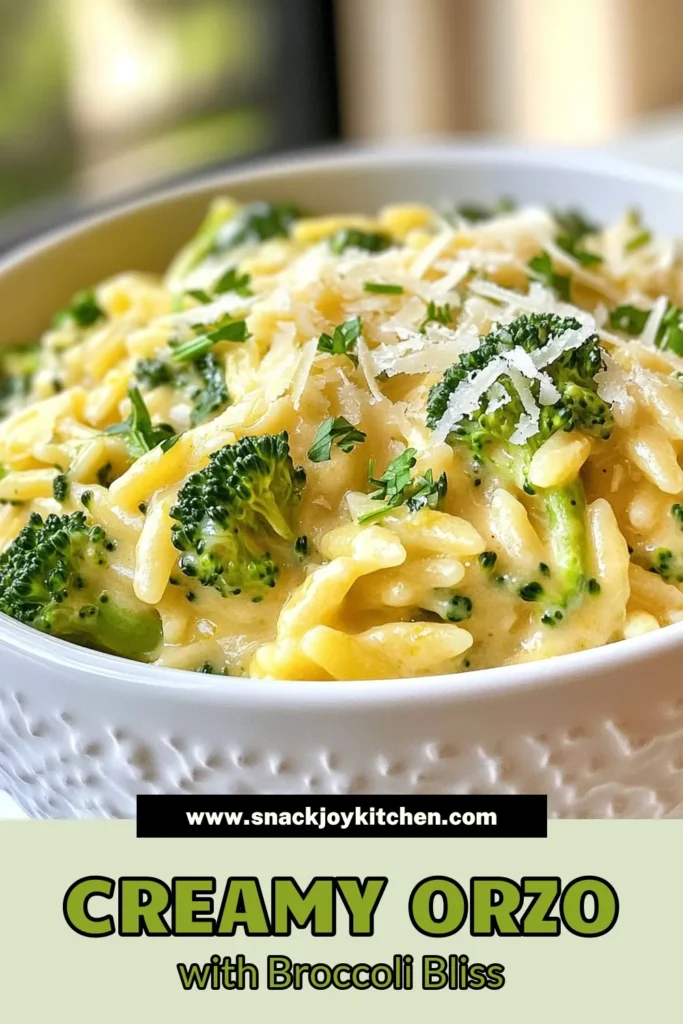Indulge in this creamy broccoli cheddar orzo, the ultimate comfort food recipe that blends cheesy goodness with fresh broccoli. This easy orzo recipe is a delightful vegetarian orzo pasta dish that’s perfect for any meal. Ready in just 30 minutes, it's a delicious way to enjoy orzo with broccoli and cheese. Save this recipe for your next cozy night in! #BroccoliCheddarOrzo #EasyOrzoRecipe #VegetarianPasta #ComfortFoodRecipes
