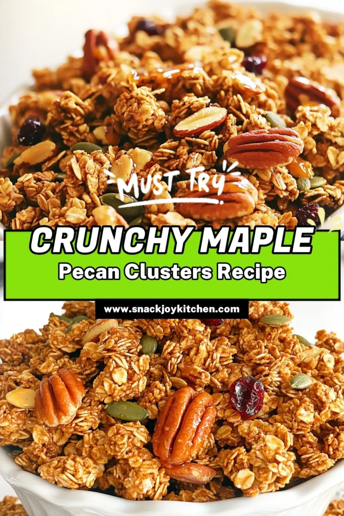 Indulge in the delicious crunch of homemade Maple Pecan Granola Clusters! This easy recipe combines wholesome oats, pecans, almonds, and a touch of maple syrup for a delightful snack or breakfast. Perfectly baked to golden perfection and easily customizable with your favorite dried fruits, these clusters are nutritious and fun to make. Click to explore the full recipe and treat yourself to a healthy delight! #GranolaRecipe #HealthySnacks #MaplePecan #BreakfastIdeas