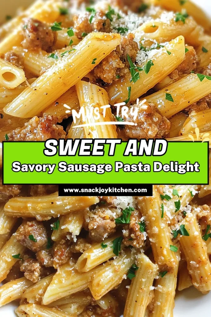 Discover the deliciousness of Sticky Honey Garlic Sausage Pasta, a delightful twist on easy pasta recipes! This Italian sausage pasta features a mouthwatering honey garlic sauce that makes for a quick weeknight dinner. Perfectly cooked penne combined with savory sausage and aromatic garlic creates a dish your family will love. Try this recipe tonight and watch everyone come back for seconds! Save this for your next meal inspiration! #PastaRecipes #QuickDinners #EasyCooking #HoneyGarlicSausage