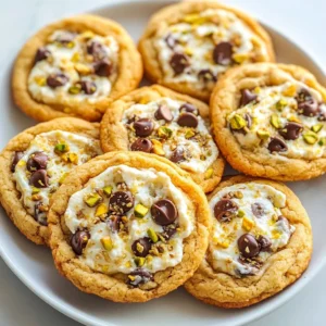 - 1 cup fresh ricotta cheese - 1/2 cup powdered sugar - 1 teaspoon pure vanilla extract - 1 teaspoon fresh lemon zest - 1/2 teaspoon ground cinnamon - 1 cup all-purpose flour - 1/2 teaspoon baking powder - 1/4 teaspoon fine salt - 1/2 cup mini chocolate chips (plus extra for topping) - 1 egg, beaten (for egg wash) - 1/4 cup chopped pistachios (for garnish) For these easy cannoli cookies, I focus on fresh and simple ingredients. First, I use fresh ricotta cheese, which gives the cookies a creamy texture. The powdered sugar adds sweetness, while pure vanilla extract brings a warm flavor. Fresh lemon zest brightens up the mix, and ground cinnamon adds a cozy touch. Next, I combine all-purpose flour, baking powder, and fine salt. This mix helps the cookies rise and keeps them light. Mini chocolate chips make every bite delightful. I also use an egg wash to give the cookies a lovely golden finish. Finally, I top the cookies with chopped pistachios for crunch and color. Each ingredient plays a vital role in creating a delicious treat. These cookies are not just easy to make; they also pack a punch of flavor. {{ingredient_image_2}} 1. Preheat the Oven: First, set your oven to 350&deg;F (175&deg;C). This ensures your cookies bake perfectly. Line two baking sheets with parchment paper. This helps with cleanup and prevents sticking. 2. Prepare the Ricotta Mixture: In a medium bowl, mix 1 cup of fresh ricotta cheese, 1/2 cup of powdered sugar, 1 teaspoon of pure vanilla extract, 1 teaspoon of fresh lemon zest, and 1/2 teaspoon of ground cinnamon. Use a whisk or mixer to blend until smooth. 3. Combine Dry Ingredients: In another bowl, whisk together 1 cup of all-purpose flour, 1/2 teaspoon of baking powder, and 1/4 teaspoon of fine salt. Mix well until all ingredients are even. 4. Add Chocolate Chips: Gently fold in 1/2 cup of mini chocolate chips. Make sure they spread evenly through the dough without breaking too much. 1. Shape the Cookies: Using a tablespoon, scoop out portions of dough. Place them on the baking sheets, leaving about 2 inches between each ball. This space allows them to spread as they bake. 2. Flatten Slightly: Lightly press down on each cookie ball. This will help them bake evenly and create a nice shape. 3. Brush with Egg Wash: Use a pastry brush to coat the tops of the cookies with a beaten egg. This gives them a lovely golden color as they bake. 4. Decorate with Extra Chocolate Chips: Sprinkle a few more mini chocolate chips on top of each cookie. This adds a nice touch and makes them look extra yummy. 5. Bake: Place the baking sheets in your preheated oven. Bake for 12-15 minutes. The edges should be lightly golden, and the centers should be set. 1. Cool the Cookies: Once baked, remove the cookies from the oven. Let them cool on a wire rack. This helps them firm up and makes them easier to handle. 2. Garnish with Chopped Pistachios: Before serving, generously sprinkle 1/4 cup of chopped pistachios on top. This adds flavor and a nice crunch. Enjoy your easy cannoli cookies! - Avoid Overmixing: Mixing too much makes cookies tough. Blend just until combined. - Best Baking Practices: Use parchment paper to prevent sticking. Space cookies well on the sheet. - Achieving the Perfect Texture: Flatten slightly for even baking. Golden edges mean a perfect bite. - Flavor Variations: Add orange zest for a citrus twist. Try almond extract for a nutty flavor. - Healthier Substitutions: Swap half the ricotta for Greek yogurt. Use whole wheat flour for a nutty taste. - Presentation Enhancements: Drizzle melted chocolate on top for style. Use colorful sprinkles for fun. Pro Tips Use Fresh Ricotta: The quality of ricotta can greatly affect the flavor and texture of your cookies. Opt for fresh ricotta for the creamiest results. Chill the Dough: If the dough is too sticky, consider chilling it in the refrigerator for 15-30 minutes. This will make it easier to handle and shape. Even Baking: To ensure even baking, rotate the baking sheets halfway through the baking time, moving the sheet from the top rack to the bottom and vice versa. Experiment with Flavors: Feel free to add other flavorings such as almond extract or orange zest for a unique twist on the classic cannoli taste. {{image_4}} You can make cannoli cookies in many fun flavors. Here are some ideas: - Chocolate or Vanilla Cannoli Cookies: Add cocoa powder for chocolate cookies. Use vanilla extract for a sweeter touch. Both flavors mix well with ricotta. - Nutty Cannoli Cookies with Almonds: Fold in chopped almonds for a crunchy texture. Almond extract can also boost the nutty flavor. - Tropical Cannoli Cookies with Coconut: Add shredded coconut to the dough. This gives a lovely tropical twist and makes the cookies chewy. If you have special dietary needs, you can still enjoy cannoli cookies: - Gluten-Free Cannoli Cookies: Use gluten-free flour instead of all-purpose flour. This keeps the cookies just as tasty. - Vegan-Friendly Cannoli Cookies: Replace the egg with a flax egg. Use plant-based ricotta for a vegan option. These changes help everyone enjoy this treat. - Room Temperature Storage: Keep your cannoli cookies in an airtight container. They stay fresh for about three days. Place a piece of parchment paper between layers to avoid sticking. - Refrigeration Tips: If you want to keep them longer, store them in the fridge. They can last up to a week. Make sure the container is sealed tightly to prevent drying out. - Freezing Instructions: For the best long-term storage, freeze the cookies. Place them in a freezer-safe bag or container. They can last up to three months. Thaw them in the fridge when you're ready to enjoy. - How Long Do They Last?: Cannoli cookies last about three days at room temperature and a week in the fridge. Frozen cookies can last up to three months, keeping their flavor and texture. - Signs of Spoilage: Check for any off odors, dry texture, or mold. If they look or smell strange, it&rsquo;s best to toss them. Keeping them in proper storage helps avoid spoilage. Can I use cottage cheese instead of ricotta? Yes, you can use cottage cheese. For best results, blend it until smooth. Ricotta has a creamier texture, so adjust as needed. How can I make them ahead of time? You can prepare the dough and chill it. Shape the cookies and store them in the fridge for up to 24 hours. Bake them fresh when ready. What is the best way to reheat cookies? To reheat, place cookies in a 300&deg;F oven for about 5-7 minutes. This helps keep them soft. You can also microwave them for 10-15 seconds. What to substitute for powdered sugar? You can use granulated sugar. Blend it in a food processor until fine. This gives a similar sweetness. Can I use whole wheat flour? Yes, whole wheat flour can work. It may change the texture, making cookies a bit denser. Alternatives for mini chocolate chips? You can swap mini chocolate chips for chopped nuts or dried fruit. These add different flavors and textures to your cookies. You learned how to make delicious cannoli cookies with fresh ricotta and chocolate chips. I shared tips to ensure perfect texture and flavor. You can also customize your cookies to suit your taste. Storing them properly keeps them fresh for longer. Enjoy your baking journey and explore different variations. Each cookie can become a personal treat or a gift to share. Happy baking!