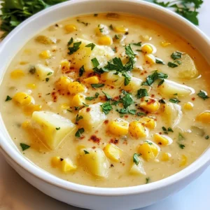 To make the healthy potato corn chowder, you will need: - 3 medium Yukon Gold potatoes, peeled and diced into 1-inch cubes - 1 cup fresh or frozen corn kernels - 1 medium onion, finely diced - 2 cloves garlic, minced - 4 cups vegetable broth (low sodium preferred) - 1 cup unsweetened coconut milk - 2 tablespoons extra virgin olive oil - 1 teaspoon dried thyme - 1/2 teaspoon smoked paprika - Sea salt and freshly cracked black pepper to taste - Fresh parsley or chives, finely chopped, for garnish This chowder is packed with health benefits. Yukon Gold potatoes offer fiber and essential vitamins. They help keep you full and satisfied. Corn adds sweetness and nutrients like vitamin C and folate. Garlic boosts your immune system and adds flavor. Coconut milk gives creaminess without dairy and provides healthy fats. Overall, this dish is nutritious and comforting. You can easily swap ingredients to fit your taste. - Use red or white potatoes instead of Yukon Gold. - Frozen corn works well if fresh corn is unavailable. - For a different flavor, try using almond milk instead of coconut milk. - If you want a kick, add a dash of cayenne pepper. - You can use fresh herbs like thyme or dill instead of dried thyme. These substitutions can help you create your perfect chowder! {{ingredient_image_2}} Start by heating the olive oil in a large pot over medium heat. Once the oil is hot, add the diced onion. Cook the onion for about 5 minutes until it turns soft and translucent. Then, add the minced garlic to the pot. Stir for 1 minute until the garlic smells great. This step helps build flavor for the chowder. Next, add the diced Yukon Gold potatoes to the pot. Pour in 4 cups of low-sodium vegetable broth. Raise the heat to bring the mixture to a gentle boil. Once it boils, reduce the heat to low. Let it simmer for about 15 minutes. You want the potatoes to be fork-tender at this point. After the potatoes are ready, add 1 cup of corn kernels. Sprinkle in 1 teaspoon of dried thyme, 1/2 teaspoon of smoked paprika, and a pinch of sea salt and black pepper. Let the chowder simmer for another 5 minutes. This allows the corn and spices to blend well with the potatoes. For a creamy texture, use an immersion blender. Blend part of the chowder right in the pot. You want some chunks of potato to remain for texture. If you don&rsquo;t have an immersion blender, carefully transfer half of the chowder to a regular blender. Blend until smooth, then return it to the pot. Now, gently stir in 1 cup of unsweetened coconut milk. Heat the chowder on low so it warms through. Taste the chowder and adjust the salt and pepper. This step adds creaminess and a hint of sweetness. Ladle the chowder into bowls. For a nice touch, sprinkle chopped parsley or chives on top. You can drizzle a bit of coconut milk for extra flair. Serve with crusty bread on the side for dipping. This makes the meal even more enjoyable! Use Yukon Gold potatoes for a creamy base. They have a rich flavor. Peel and dice them into 1-inch cubes for even cooking. Start by saut&eacute;ing the onions first. This builds a strong flavor base. Cook them until they are soft and translucent. This should take about five minutes. Then, add the diced potatoes right away. This method helps them cook evenly and absorb flavors well. To get that creamy texture, use an immersion blender. Blend a part of the chowder until smooth. Leave some chunks for a hearty feel. This method keeps it simple and easy. If you don&rsquo;t have an immersion blender, use a regular blender. Blend half the chowder and then mix it back in. Add coconut milk at the end for extra creaminess. Heat it gently to keep the smooth texture. Taste as you go! Start with the basic seasonings: thyme, smoked paprika, salt, and pepper. You can always add more later. If you want a kick, add a pinch of cayenne pepper. For a fresh touch, try adding lemon zest or juice. Fresh herbs, like parsley or chives, brighten up the flavor. Adjust it to match your taste buds and enjoy the process! Pro Tips Use Fresh Corn: If available, fresh corn on the cob will provide a sweeter and more vibrant flavor compared to frozen corn. Adjust Consistency: For a thicker chowder, blend more of the soup, or for a thinner consistency, add extra vegetable broth or coconut milk. Flavor Variations: Experiment with different herbs like rosemary or sage for a unique twist on the classic flavor profile. Garnish Creatively: Besides parsley or chives, consider adding a sprinkle of smoked paprika or a dash of hot sauce for added flavor and visual appeal. {{image_4}} To make this chowder vegan, simply keep the base ingredients. The recipe already uses vegetable broth and coconut milk, making it dairy-free. You can also add extra veggies like bell peppers or zucchini for more flavor and texture. If you want to add protein, chicken or bacon works great. For chicken, cook diced chicken breast in the pot after saut&eacute;ing the onions. For bacon, fry it first, then remove it and use the fat for cooking. Add it back when you serve for a crunchy topping. For a low-carb version, swap out the potatoes. You can use cauliflower instead. Instead of 3 potatoes, use about 4 cups of cauliflower florets. Just blend it as you would with the potatoes for a creamy texture. This keeps the chowder rich without the carbs. After enjoying your chowder, let it cool to room temperature. Pour the leftovers into an airtight container. Store it in the fridge for up to three days. Make sure to seal it well to keep it fresh. When you are ready to enjoy your chowder again, pour it into a pot. Heat it on low to medium heat. Stir often to prevent sticking. If it feels too thick, add a splash of vegetable broth or coconut milk. This will bring back its creamy texture. You can freeze the chowder if you need to store it longer. Pour it into freezer-safe containers, leaving some space at the top. This lets the soup expand as it freezes. It can last in the freezer for up to three months. When you want to eat it, thaw it in the fridge overnight. Then reheat it on the stove as mentioned above. Enjoy it warm with fresh toppings! Yes, you can make this chowder ahead of time. Just store it in an airtight container. It will keep well in the fridge for up to three days. When reheating, add a splash of water or broth to thin it out. Great sides include crusty bread, a fresh salad, or a light sandwich. These complement the chowder's creamy texture. You can also serve it with some crackers for extra crunch. You can thicken the chowder by blending some of it. This creates a creamy texture without flour. You can also add more potatoes or use mashed potatoes for extra thickness. Absolutely! Fresh corn adds a sweet flavor. Just cut the kernels off the cob and add them when you add the spices. It will cook quickly and taste wonderful. Yes, feel free to add veggies like carrots, celery, or bell peppers. Just chop them small and add them with the onions at the start. This adds flavor and nutrients to your chowder. This chowder is a wonderful dish that uses simple, tasty ingredients. We explored its health benefits, preparation steps, and variations. You learned how to make it creamy and customize it to your taste. Remember, leftovers can be stored well and reheated easily. Use fresh corn or add other veggies for a fun twist. Enjoy cooking and share your own favorite chowder tips! Embrace the flavors and get creative with your meals.