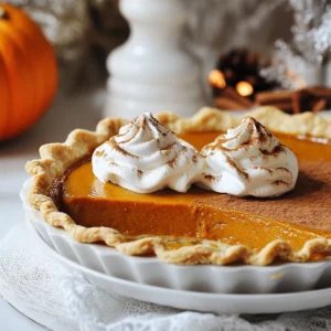 - 1 &frac34; cups pumpkin puree - 1 cup heavy cream - 3 large eggs - &frac34; cup packed brown sugar - &frac12; cup granulated sugar - 1 teaspoon pure vanilla extract - 2 teaspoons ground cinnamon - 1 teaspoon ground ginger - &frac12; teaspoon ground nutmeg - &frac14; teaspoon ground cloves - &frac12; teaspoon salt - 1 pre-made 9-inch pie crust These ingredients make a classic pumpkin pie. You can use canned or fresh pumpkin puree. Heavy cream gives the pie a rich taste. Three large eggs help bind everything. The sugars add sweetness, while the spices create warmth and flavor. You can find pre-made pie crust at most stores. It saves time and effort. If you prefer, you can make your own crust. Just remember that a good pie crust can elevate your dessert. For the spices, you can adjust the amounts to your taste. If you love cinnamon, add a bit more. Each ingredient plays a role in creating the perfect balance. They blend together to give your pumpkin pie that warm, cozy flavor we all love. {{ingredient_image_2}} - First, preheat your oven to 425&deg;F (220&deg;C). This step is key for a nice crust. - Next, take a large bowl and whisk together 1 &frac34; cups pumpkin puree, 1 cup heavy cream, and 3 large eggs. Mix until it's smooth and creamy. This blend gives your pie its rich flavor. - Now, add &frac34; cup packed brown sugar, &frac12; cup granulated sugar, and 1 teaspoon pure vanilla extract to your pumpkin mix. Stir well until the sugars blend in nicely. - In another small bowl, combine 2 teaspoons ground cinnamon, 1 teaspoon ground ginger, &frac12; teaspoon ground nutmeg, &frac14; teaspoon ground cloves, and &frac12; teaspoon salt. Mix these spices together. Then, add this spice mix to the pumpkin filling. Stir until the spices are evenly mixed in. - Carefully place your pre-made 9-inch pie crust into a pie dish. Pour the smooth pumpkin filling into the crust. Use a spatula to spread it evenly. - Bake the pie in your hot oven for 15 minutes at 425&deg;F (220&deg;C). This helps the crust get crispy. - After 15 minutes, lower the oven temperature to 350&deg;F (175&deg;C) and bake for another 35-40 minutes. The pie is done when a knife inserted into the center comes out clean. To make the best pumpkin pie filling, you want a smooth mixture. Start by whisking the pumpkin puree, heavy cream, and eggs well. This helps combine all the flavors. If you have room temperature ingredients, they mix better. Take your eggs and cream out a bit early. This step makes a big difference in texture. How do you know when the pie is done? Look for a firm filling. The center should not jiggle much when you shake the pie. Use a knife to test; it should come out clean. Once baked, let the pie cool for at least one hour. Cooling helps the flavors develop and the filling firm up. Serving your pie well makes it even better. Add a big dollop of whipped cream on each slice. A sprinkle of cinnamon adds warmth. For a fun touch, garnish with toasted pumpkin seeds or a slice of fresh pumpkin. This adds color and crunch to your pie. Pro Tips Choose the Right Pumpkin Puree: Using high-quality pumpkin puree, whether canned or homemade, will significantly impact the flavor of your pie. Look for 100% pumpkin without additives for the best results. Don&rsquo;t Overmix the Filling: When combining the ingredients, mix just until everything is incorporated. Overmixing can incorporate too much air, leading to cracks in the filling as it bakes. Check for Doneness with Care: When testing the pie for doneness, insert a knife into the center; it should come out clean or with a few moist crumbs. If it's still wet, give it a few more minutes in the oven. Cool Completely Before Slicing: Allow the pie to cool completely on a wire rack before slicing. This helps the filling set and makes for cleaner, more attractive slices. {{image_4}} You can easily add new flavors to your classic pumpkin pie. Here are a few ideas: - Adding chocolate or caramel: You can swirl in some melted chocolate or caramel. This adds a rich taste and makes the pie even more special. Just drizzle it in before baking or serve it on top after slicing. - Incorporating nuts or seeds: Chopped pecans or walnuts can give a nice crunch. Sprinkle them on top of the filling before baking. You can also mix in pumpkin seeds for extra flavor and texture. If you or your guests have dietary needs, there are simple swaps you can make: - Gluten-free pie crust options: You can use a gluten-free pie crust. Many brands offer pre-made options that taste great. You can also make your own using almond flour or oat flour. - Dairy-free alternatives for cream: If you want a dairy-free pie, swap heavy cream for coconut cream or almond milk. Both will work well and keep the pie creamy and delicious. To keep your pumpkin pie fresh, store it in the fridge. First, cover it tightly with plastic wrap or aluminum foil. This will help keep it moist and tasty. You can store it for up to four days. If you want to keep it longer, freezing is a great option. To freeze your pie, wrap it well in plastic wrap, then in aluminum foil. This double layer helps prevent freezer burn. You can freeze it for up to three months. When ready to eat, let it thaw overnight in the fridge. To reheat slices of pumpkin pie, use the oven for best results. Preheat your oven to 350&deg;F (175&deg;C). Place the pie slice on a baking sheet. Heat it for about 10 to 15 minutes. This method warms the pie evenly and keeps the crust nice. If you&rsquo;re in a hurry, you can use the microwave. Heat it on medium power for about 30 seconds. Check to see if it's warm enough. Repeat in short bursts until it's heated through. To keep the crust crisp when reheating, avoid the microwave if you can. The oven helps keep that perfect crunch that makes pumpkin pie so good. Can I use fresh pumpkin instead of puree? Yes, you can use fresh pumpkin. Start by roasting the pumpkin until soft. Then, scoop out the flesh and blend it until smooth. This gives a great taste and texture to your pie. How long can I store pumpkin pie? You can keep pumpkin pie in the fridge for about 3 to 4 days. Just cover it well to keep it fresh. If you want to store it longer, freeze it for up to 2 months. What should I do if my pie filling is too runny? If your filling is runny, add a bit more pumpkin puree or cornstarch. Mix it well and bake again. This helps thicken the filling so it sets nicely. Can I make pumpkin pie ahead of time? Yes, you can make pumpkin pie a day or two ahead. Just let it cool, cover it, and store it in the fridge. This way, the flavors will blend, and you can enjoy it later. This blog post outlined the key ingredients and steps to make a perfect pumpkin pie. I shared tips to ensure your filling is smooth and flavorful and gave suggestions for storage and reheating. You can even add variations for unique flavors. Remember, practice makes perfect. Enjoy your baking and savor every slice! Your homemade pumpkin pie can become a fall favorite.