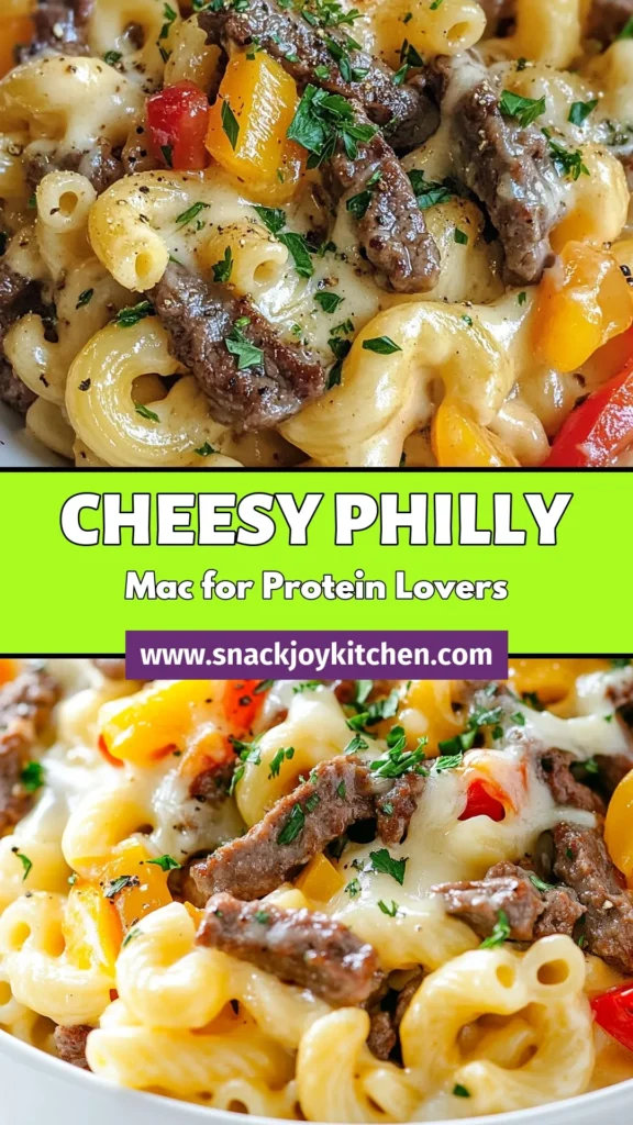 Discover the ultimate comfort food with this Protein Philly Cheesesteak Mac and Cheese! This protein-packed mac and cheese blends tender beef with creamy cheese for a hearty meal. Perfect as a comforting dinner for the family, this easy beef and cheese pasta recipe is sure to impress. Dive into this creamy mac and cheese with beef, featuring an easy cheese sauce for pasta. Try it today and elevate your dinner game! #MacAndCheese #ComfortFood #BeefRecipes #PastaLove