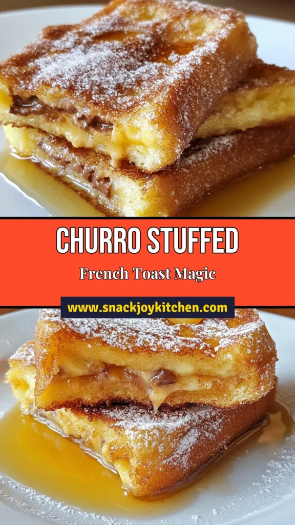 Indulge in this mouthwatering Churro Stuffed French Toast, the perfect combination of creamy French toast and dessert-like delight! This easy breakfast treat is filled with a decadent mixture of cream cheese and chocolate hazelnut spread. Ready in just 30 minutes, it's an irresistible dessert French toast recipe sure to impress. Treat yourself and your loved ones – save this recipe now for an unforgettable breakfast! #ChurroStuffedFrenchToast #EasyBreakfastTreats #DessertFrenchToastRecipe #ChocolateHazelnutFrenchToast