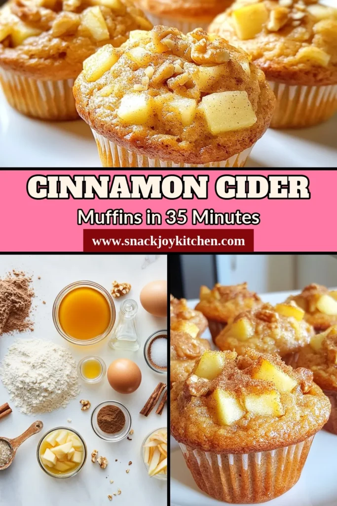 Indulge in these delicious cinnamon apple cider muffins with our easy apple cider muffin recipe! Perfectly spiced, our healthy apple cider muffins are a delightful treat for any occasion. Make your kitchen smell amazing and enjoy the flavors of spiced apple muffins that are both comforting and satisfying. Ready in just 35 minutes, these easy muffin recipes with apples will become a family favorite. Try them today! #AppleCiderMuffins #HealthyRecipes #Baking #MuffinRecipes