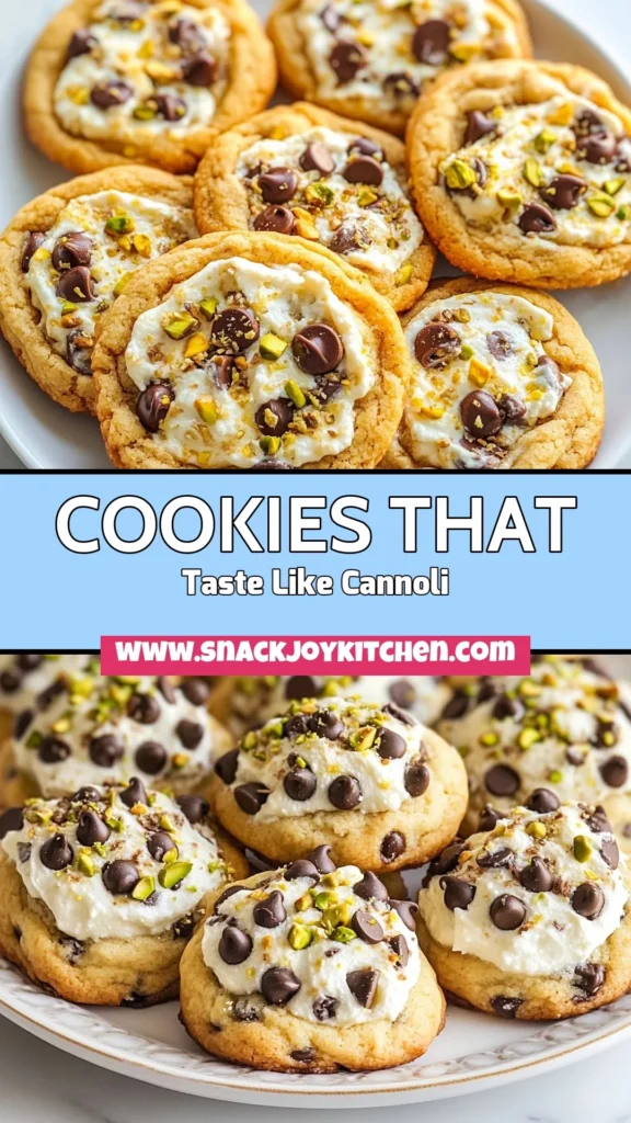 Indulge in these easy cannoli cookies featuring creamy ricotta cheese and delightful textures of chocolate chip and pistachio! Perfect for a quick treat, these ricotta cheese cookies combine the best of Italian dessert recipes with simple ingredients. Ready in just 30 minutes, they offer a unique twist on traditional flavors. Don't miss out on this tasty adventure—try this easy cookie recipe today! #CannoliCookies #ItalianDessert #EasyCookieRecipes #RicottaCookies