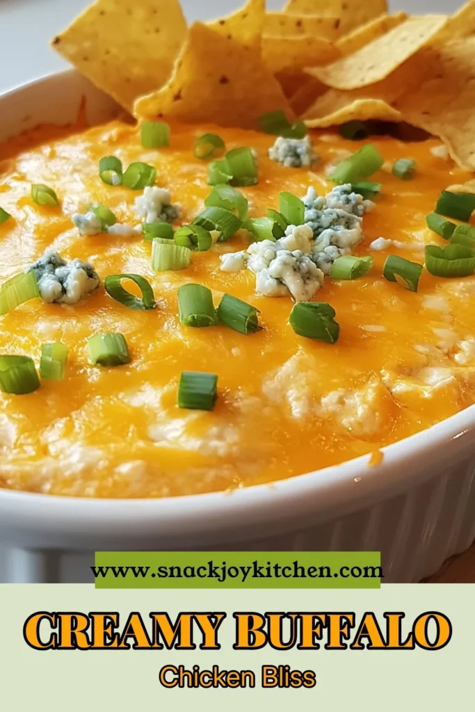 Discover the ultimate Buffalo chicken dip recipe that will be the star of your next gathering! This easy buffalo dip combines creamy chicken, rich cream cheese, and cheesy goodness, making it the perfect buffalo chicken appetizer for any party. Ready in just 35 minutes, this cheesy dip for parties is a crowd-pleaser everyone will love. Save this recipe for your next event! #BuffaloChickenDip #EasyBuffaloDip #CheesyDip #PartyFood