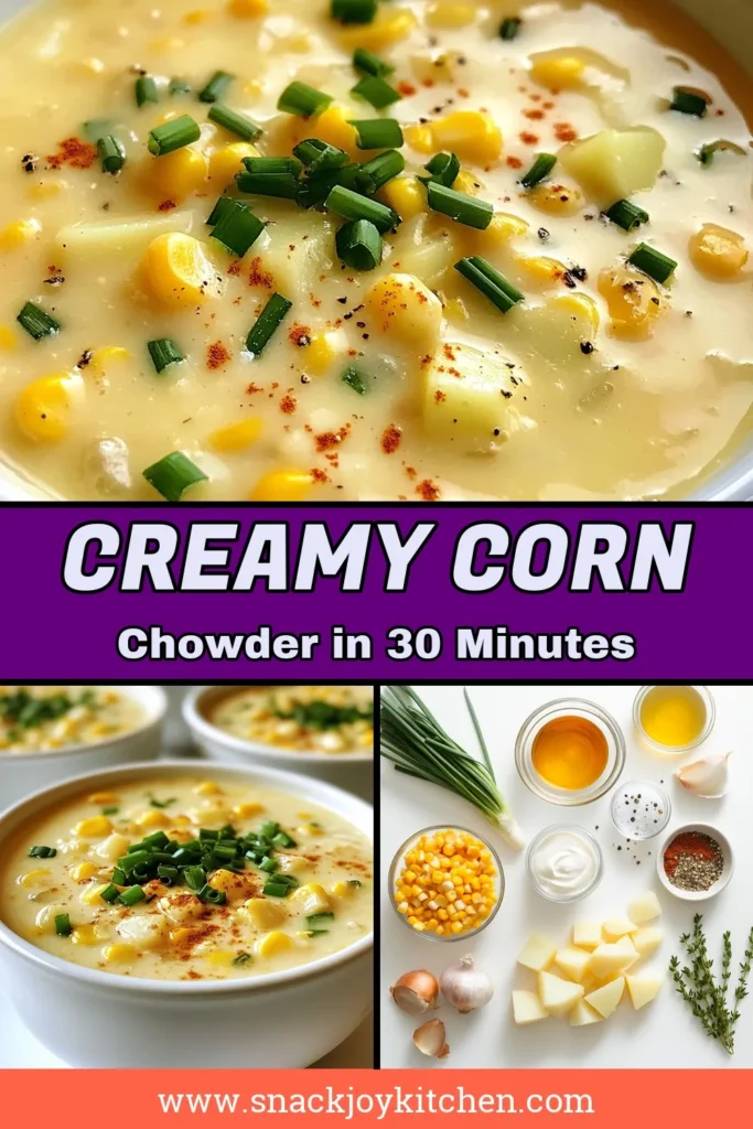 Discover the ultimate creamy sweetcorn chowder recipe that's perfect for any occasion! This easy corn chowder recipe combines fresh sweet corn, vegetable broth chowder, and a touch of cream (or coconut milk for a dairy-free sweetcorn chowder) for a delightful, rich flavor. Warm up with this delicious sweetcorn soup with cream and enjoy every comforting spoonful. Save this recipe for your next cozy meal! #SweetcornChowder #DairyFree #CornChowder #ComfortFood