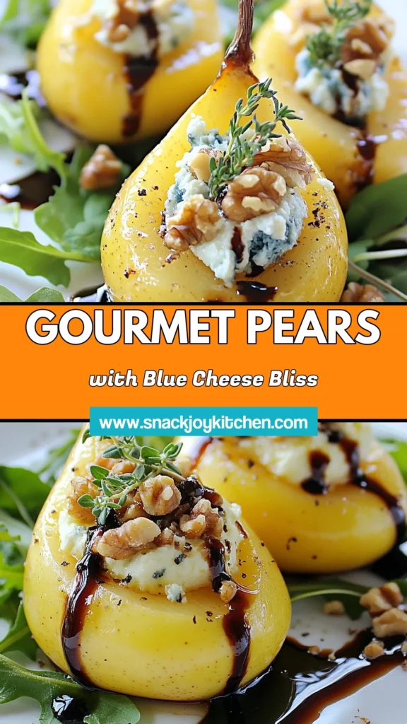 Indulge in these delightful blue cheese stuffed pears, a perfect addition to your appetizer spread or gourmet pear salad! This easy recipe blends creamy blue cheese with sweet roasted pears and a drizzle of honey, topped with crunchy walnuts. Impress your guests with these delicious blue cheese appetizers that combine elegance with flavor. Try this pear recipe today, and elevate your next gathering! Save for later! #BlueCheeseStuffedPears #PearRecipesWithBlueCheese #BlueCheeseAppetizers #GourmetPearSalad