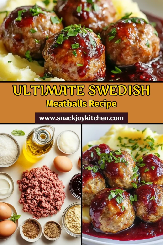 Discover the ultimate Swedish meatballs recipe that combines savory ground beef and pork meatballs with a rich, creamy lingonberry sauce. This easy Swedish meatballs dish is perfect for weeknight dinners or special occasions. Impress your family and friends with homemade meatballs that are tender and flavorful. Don’t miss out—save this recipe now and elevate your cooking game! #SwedishMeatballs #HomemadeMeatballs #EasyRecipes #ComfortFood
