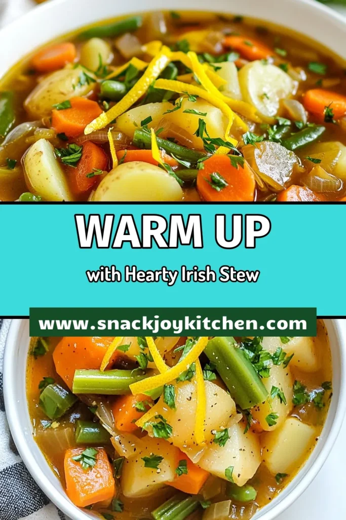 Warm up with this delicious Irish vegetable stew, a hearty vegetable stew recipe perfect for comfort food lovers! This vegan Irish stew is packed with colorful veggies and made with low-sodium vegetable broth, making it a nourishing choice for everyone. Ready in just 45 minutes, it’s ideal for cozy nights. Click to try this simple, flavorful recipe today! #IrishVegetableStew #VeganStew #ComfortFoodRecipes #HeartyStew