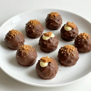 To make Biscoff Cookie Truffles, you need these simple ingredients: - 2 cups Biscoff cookies, finely crushed - 1 cup cream cheese, softened at room temperature - 1/2 cup powdered sugar - 1 teaspoon vanilla extract - 1 cup white chocolate chips - 1 tablespoon coconut oil - Additional crushed Biscoff cookies for coating and garnish Each ingredient plays a key role. The Biscoff cookies give a sweet and spiced taste. Cream cheese adds a rich and creamy texture. The powdered sugar provides sweetness. Vanilla extract enhances the flavors. White chocolate gives a smooth coating. Coconut oil helps the chocolate melt well. Gather these ingredients before you start. It makes the process easier and more fun. Plus, you'll enjoy these truffles sooner! {{ingredient_image_2}} First, gather your ingredients. You need crushed Biscoff cookies, cream cheese, powdered sugar, and vanilla extract. In a large mixing bowl, add 2 cups of finely crushed Biscoff cookies. Next, add 1 cup of softened cream cheese. Follow this with 1/2 cup of powdered sugar and 1 teaspoon of vanilla extract. Use a spatula or your hands to mix everything well until you form a smooth dough. Once your dough is ready, it&rsquo;s time to shape the truffles. Take small portions of the dough and roll them into balls. Aim for about 1 inch in size. Place these balls on a parchment-lined baking sheet. Make sure to leave some space between each ball. This helps with easy handling later. Now, it&rsquo;s time to chill your truffles. Put the baking sheet in the fridge for about 30 minutes. This will help the truffles firm up. While they chill, melt your white chocolate chips. In a microwave-safe bowl, combine 1 cup of white chocolate chips with 1 tablespoon of coconut oil. Heat the mixture in 30-second intervals, stirring well each time until smooth. After chilling, take the truffles out of the fridge. Dip each truffle into the melted white chocolate using a fork. Make sure each one gets an even coating. Shake off any extra chocolate. While the chocolate is warm, sprinkle more crushed Biscoff cookies on top. Place the coated truffles back on the baking sheet. Return them to the fridge for about 15 minutes to set. Enjoy your sweet treat! To melt chocolate well, use a microwave-safe bowl. Add your white chocolate chips and coconut oil together. Heat the bowl for 30 seconds, then stir. Repeat this until smooth. Be careful not to overheat, as chocolate can burn easily. Stirring is key to even melting. The right texture makes your truffles stand out. Mix the Biscoff cookies and cream cheese until smooth. Ensure no dry bits remain. If the dough is too soft, chill it longer to firm up. Rolling them into 1-inch balls helps keep them bite-sized and easy to eat. To impress your guests, focus on how you serve the truffles. Use a decorative platter for a beautiful display. Sprinkle crushed Biscoff cookies on the plate for extra flair. You can also serve a side of melted chocolate for dipping. This makes for a fun and tasty experience! Pro Tips Chill the Dough: Ensure the truffle mixture is well chilled before rolling into balls. This helps maintain their shape during the coating process. Perfect Chocolate Coating: When melting the white chocolate, add the coconut oil to achieve a smoother consistency and easier dipping. Crushed Cookie Coating: Use a food processor to finely crush the Biscoff cookies for an even coating and a more appealing texture. Storage Tips: Store the truffles in an airtight container in the refrigerator to keep them fresh and maintain their creamy texture. {{image_4}} You can change up the look and taste of your truffles. Instead of white chocolate, try using dark chocolate. It adds a rich flavor that pairs well with Biscoff. You could also roll the truffles in cocoa powder or crushed nuts. These options give a nice crunch and a touch of elegance. Want to boost the flavor? Add a pinch of sea salt for a sweet-salty combo. You can also mix in some cinnamon for warmth. Try adding a few drops of almond extract to give it a nutty twist. Each of these small changes can make a big difference! Make your truffles festive with seasonal flavors. For fall, mix in pumpkin spice for a cozy vibe. Around the holidays, you can add peppermint extract for a refreshing touch. These seasonal ideas can help you enjoy Biscoff cookie truffles all year long! To keep your Biscoff truffles fresh, place them in an airtight container. I recommend putting a layer of parchment paper between layers of truffles. This helps prevent them from sticking together. Store the container in the fridge. Your truffles will stay tasty for about one week. If you want to save truffles for later, freezing is a great option. First, let the truffles chill in the fridge for 30 minutes. Then, place them on a baking sheet in a single layer. Freeze them for about two hours. Once frozen, transfer the truffles to a freezer-safe bag or container. They can last in the freezer for up to three months. Choose containers that seal well. Glass or plastic containers with lids work best. If you use a bag, make sure to squeeze out any air before sealing. This helps keep the truffles fresh and prevents freezer burn. Enjoy your truffles whenever you want a sweet treat! You can use any similar cookie. Ginger snaps or speculoos cookies work well. They have a nice spice and crunch. You can also try vanilla wafers for a milder flavor. Just make sure to crush them finely. Yes, you can! These truffles are perfect for making ahead. You can store them in the fridge for up to three days. Just keep them in an airtight container. If you want to freeze them, that works too! They last up to three months in the freezer. If stored correctly, these truffles last about a week in the fridge. They can stay fresh for months in the freezer. Just remember to let them thaw in the fridge before eating. Absolutely! Dark chocolate adds a rich taste. Just melt it the same way as the white chocolate. You can also mix both for a fun flavor twist. Chilling the truffles helps them firm up. Use parchment paper on your baking sheet. This keeps them from sticking and makes for easy removal. Yes! Chopped nuts or dried fruit can enhance your truffles. Just fold them into the mixture before shaping. Make sure to adjust the amount of Biscoff cookies to keep the texture right. Use a microwave-safe bowl and heat in short bursts. Stir well after each interval. This prevents the chocolate from burning. You can also use a double boiler for more control. These truffles pair well with coffee or tea. You can also serve them with whipped cream or a fruit sauce. They make a lovely treat for any gathering! These Biscoff cookie truffles blend sweet and creamy with simple ingredients. We discussed the mix of crushed cookies, cream cheese, and chocolate. You learned how to shape, chill, and coat the truffles. Tips on melting chocolate and achieving the best texture were shared. Variations can add new flavors and make them festive. Lastly, we covered storage options to keep your treats fresh. Enjoy making these delightful truffles and impressing your friends!