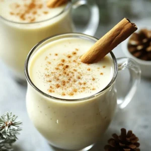 To make a creamy vegan eggnog, you need: - 1 can (400ml) full-fat coconut milk - 1 cup almond milk (or any preferred plant-based milk) - 1/4 cup pure maple syrup - 1 teaspoon vanilla extract - 1 teaspoon ground nutmeg - 1 teaspoon ground cinnamon - 1/4 teaspoon ground cloves - A pinch of sea salt - 1/4 cup raw cashews, soaked You can make your eggnog even prettier with: - Cinnamon sticks - Freshly grated nutmeg If almond milk isn't your favorite, try these: - Soy milk - Oat milk - Cashew milk - Rice milk These choices will give you a tasty base for your drink. Each type of milk adds a unique flavor and texture. {{ingredient_image_2}} Start by soaking the cashews. Use water and let them sit for at least 2 hours. If you can, soak them overnight for best results. Once they are soft, drain and rinse the cashews. This step makes them creamy and smooth in the eggnog. Next, gather your blender and all your ingredients. Add the soaked cashews to the blender. Pour in the full-fat coconut milk and almond milk. Then, add the maple syrup, vanilla extract, ground nutmeg, ground cinnamon, ground cloves, and a pinch of sea salt. Blend on high for 1-2 minutes. You want a smooth and creamy mix. If you like it thicker, add more cashews or less almond milk. Taste it and feel free to adjust the sweetness or spices to your liking. After blending, pour the eggnog into a pitcher. Place it in the fridge for at least 1 hour. This lets all the flavors mix well. When you are ready to serve, pour the eggnog into glasses. For a festive touch, add a cinnamon stick and sprinkle some freshly grated nutmeg on top. Enjoy your creamy vegan eggnog! To achieve the best creaminess in your vegan eggnog, always use a high-speed blender. The power helps blend all ingredients smoothly. Start with the liquid ingredients first, like coconut milk and almond milk. Then add the soaked cashews. This layering helps everything mix well. Blend for 1-2 minutes until smooth. If you need a thicker eggnog, add more soaked cashews. You can also reduce almond milk to get the right texture. Taste your eggnog during blending. You can always add more maple syrup for sweetness. If you want it spicier, add extra nutmeg, cinnamon, or cloves. Remember, everyone has different taste buds. Start with the original amounts, then tweak as needed. You can always add but cannot take away. This way, your eggnog suits your preference perfectly. If you have leftover eggnog, store it in an airtight container. Place it in the fridge for up to 4 days. The flavors get better as it sits! Before serving, give it a good shake or stir. It may separate slightly, which is normal. You can also freeze it for longer storage. Just make sure to leave some space in the container for expansion. Pro Tips Soak Cashews Properly: Make sure to soak the cashews for at least 2 hours to achieve that ultra-creamy texture. For best results, soak them overnight. Adjust Sweetness: Taste your eggnog before chilling and tweak the sweetness by adding more maple syrup if you prefer a sweeter flavor profile. Chill for Flavor: Allow the eggnog to chill in the refrigerator for at least an hour. This helps the flavors meld together for a more delicious drink. Experiment with Spices: Feel free to adjust the spices to your liking. Adding a bit more nutmeg or cinnamon can enhance the festive flavor of your eggnog. {{image_4}} You can add fun flavors to your vegan eggnog. Try adding pumpkin spice for a fall twist. For a winter vibe, infuse it with peppermint extract. You can also mix in some vanilla bean for a richer taste. Each addition brings a new layer to your drink. Experimenting with flavors can make your eggnog stand out. Vegan eggnog can be enjoyed with or without alcohol. For a festive touch, add a splash of rum or bourbon. This warms up the drink and gives it a holiday feel. If you prefer a non-alcoholic version, skip the spirits. The creamy base and spices still make it festive and delightful. Both options are sure to please your guests. If you have nut allergies, there are easy swaps. Use oat milk or rice milk instead of almond milk. For the cashews, try sunflower seeds. Soak and blend them just like cashews. This keeps your eggnog creamy without nuts. Always check labels to make sure your ingredients are safe. With these substitutions, everyone can enjoy this creamy drink. Vegan eggnog has many health benefits. It uses plant-based milk, which is lower in calories than dairy milk. Coconut milk adds healthy fats, giving you energy. Cashews provide protein and vitamins. Maple syrup is a natural sweetener. This drink is free from cholesterol and lactose, making it good for many diets. Choosing vegan eggnog helps the planet. Plant-based ingredients need less water and land than dairy. This drink has a smaller carbon footprint. When you choose vegan options, you support animal welfare. By picking vegan eggnog, you make a choice for a better world. Traditional eggnog uses eggs and cream, which can be heavy. Vegan eggnog tastes just as rich and creamy. It offers similar flavors without the animal products. You can enjoy the festive taste while being kind to your body and the planet. Vegan eggnog is lighter and easier to digest, making it a great choice for everyone. Yes, you can make Vegan Eggnog ahead of time. It tastes even better after resting. I suggest making it a day before your gathering. This gives the flavors time to blend. Just store it in the fridge until you are ready to serve. Vegan Eggnog lasts about 4 to 5 days in the fridge. Make sure to store it in an airtight container. If you notice any separation, just shake or stir it well before serving. If you want a nut-free option, use silken tofu. It adds creaminess without nuts. You can also try sunflower seeds, soaked and blended. They give a rich texture too. Another choice is coconut cream, which gives a nice thickness. Vegan eggnog is a great treat for everyone. We explored essential ingredients and optional garnishes. You learned how to prepare and blend the ingredients for the best texture. I shared tips for sweetness and storage, and you saw fun variations. Vegan eggnog offers health benefits and a kinder choice for the planet. Try it this season; you won&rsquo;t regret it! Enjoy the creamy taste, and get creative with flavors.