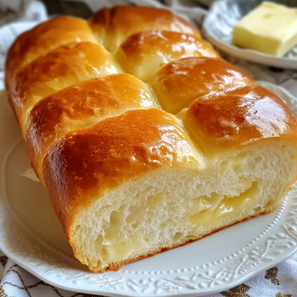 To make easy milk bread, gather these ingredients: - 3 cups all-purpose flour - 1 cup warm milk (about 110°F/45°C) - 1/4 cup granulated sugar - 1/4 cup unsalted butter, melted - 1 tablespoon instant yeast - 1 teaspoon salt - 1 large egg - Extra milk for brushing Measuring ingredients correctly is key for great bread. Here are some tips: - Use dry measuring cups for flour and sugar. - Spoon flour into the cup, then level it off with a knife. - For liquids, use a clear measuring cup with a spout. - Check the temperature of the milk. It should feel warm, not hot. Having the right tools makes the process easier. You will need: - Mixing bowls (one large and one small) - A whisk for mixing dry ingredients - A spatula or wooden spoon for dough - A clean surface for kneading - A loaf pan (9x5 inches) - A kitchen towel to cover the dough - An oven to bake the bread - A wire rack to cool the bread after baking {{ingredient_image_2}} Start by warming the milk. It should be about 110°F (45°C). Pour the warm milk into a bowl. Add the granulated sugar and stir until it dissolves. Sprinkle the instant yeast on top. Let this sit for about five minutes. You want it to get frothy and bubbly. This shows the yeast is active. In a large bowl, mix the all-purpose flour and salt. Use a whisk for even mixing. Make a well in the center of your dry mix. Pour in the bubbly yeast mixture, melted butter, and beaten egg. Stir these together with a spatula or spoon. Keep mixing until a shaggy dough forms. Remove the dough from the bowl and place it on a floured surface. Knead it for about ten minutes. Push and fold the dough, adding more flour if it sticks. You want the dough to be smooth and elastic. This step is key for fluffy bread. Grease a bowl with oil or cooking spray. Place your kneaded dough inside. Cover it with a kitchen towel. Let it rise in a warm spot for about one hour. The dough should double in size. This rise helps create the soft texture. After the first rise, gently punch the dough down. This releases trapped air. Flatten it into a rectangle. Roll it tightly from one end to form a loaf shape. Place the seam-side down in a greased loaf pan. Cover the loaf again and let it rise for 30-45 minutes. It should puff up again. Preheat your oven to 350°F (175°C). Before baking, brush the top with extra milk. This gives a nice golden crust. Bake for 25-30 minutes. The bread should sound hollow when tapped. Once baked, cool it in the pan for ten minutes. Transfer it to a wire rack to cool completely before slicing. To make your milk bread super fluffy, follow a few key steps. Use warm milk around 110°F (45°C) to activate the yeast. This warmth helps the yeast grow. Let your dough rise in a warm, draft-free spot. A cozy oven or a sunny window works well. Also, don’t skip the kneading. Knead the dough until it's smooth and elastic. This builds the structure needed for fluffiness. Many new bakers make a few common mistakes. First, don’t use cold milk. Cold milk can slow down the yeast. Second, measure your flour correctly. Too much flour can make the bread dense. Always spoon flour into your measuring cup and level it off. Lastly, avoid over-kneading. If you knead too much, the bread can become tough. Kneading dough is fun and simple. Start with a lightly floured surface. Place your dough on it and fold it in half. Push it down and away with the heel of your hand. Turn it a quarter turn and repeat. Knead for about 10 minutes until the dough feels smooth and springs back when pressed. If it sticks, add a little more flour, but not too much. You want a soft dough that still holds its shape. Pro Tips Check Your Yeast: Always ensure your yeast is fresh and active. If it doesn’t froth up in warm milk, it may be expired, and your bread won’t rise properly. Knead Properly: Kneading develops gluten, which gives bread its structure. Make sure to knead until the dough is smooth and elastic for the best texture. Temperature Matters: Let the dough rise in a warm, draft-free area. If your kitchen is cool, you can place the dough in an oven with just the light on to create a warm environment. Cool Before Slicing: Allow your bread to cool completely before slicing to maintain its fluffy texture. Slicing too soon can result in a gummy crumb. {{image_4}} You can easily add flavors to your milk bread. Here are some ideas: - Cinnamon Raisin: Add 1 tablespoon of ground cinnamon and 1 cup of raisins to the dough. - Herb Infusion: Mix in 2 tablespoons of dried herbs like rosemary or thyme. - Garlic Bread: Add 2-3 minced garlic cloves to the melted butter before mixing. These flavors can make your bread stand out at any meal. Adding extras can make your milk bread even better. Here are some fun options: - Nuts and Seeds: Try 1/2 cup of walnuts or sunflower seeds for crunch. - Cheese: Stir in 1 cup of shredded cheese, like cheddar or mozzarella. - Fruits: Fold in 1 cup of chopped apples or berries for a sweet twist. Top your baked bread with a sprinkle of sea salt or sesame seeds for a nice finish. If you need a gluten-free milk bread, it's possible. Use gluten-free flour blends instead of all-purpose flour. Make sure it has xanthan gum for the best texture. Follow the same steps in the recipe. Your bread may not rise as much, but it will still taste great. Enjoy making this version with your favorite gluten-free products! After you bake your easy milk bread, let it cool completely. Place it in a plastic bag or wrap it in foil. This keeps the bread soft and fresh. Store it at room temperature for up to three days. If you want it to last longer, consider freezing. To freeze your leftover milk bread, slice it first. This makes it easy to grab a piece later. Wrap each slice in plastic wrap, then place them in a freezer bag. Squeeze out all the air and seal it tightly. You can freeze the bread for up to three months. When you are ready to enjoy your frozen milk bread, take out only what you need. You can reheat it in a toaster or oven. For the toaster, set it to medium. For the oven, preheat it to 350°F (175°C) and warm for about 10 minutes. This will bring back the soft, fluffy texture. If you want a golden crust, brush a little milk on top before reheating. Enjoy your warm milk bread! This milk bread is easy because it uses simple ingredients. You mix warm milk, yeast, and sugar to start. Then, you add flour, salt, butter, and an egg. The dough comes together quickly, and you only need to knead it for about 10 minutes. This bread does not need complicated techniques. Just follow the steps, and you will have fluffy bread. Yes, you can use any type of milk. Whole milk gives a rich taste. Almond milk or oat milk works too. Just make sure the milk is warm, about 110°F or 45°C. This warmth helps the yeast activate. The milk you choose can slightly change the flavor, but it will still be tasty. The dough has risen enough when it doubles in size. You can check this after about one hour. Gently press your finger into the dough. If it holds the shape and does not spring back, it is ready. This means the air bubbles formed inside are good. Punching it down helps release some of those bubbles. The best temperature for rising dough is warm, around 75°F to 80°F (24°C to 27°C). You can place the bowl near a warm oven or in a sunny spot. If it is too cold, the dough will rise slowly. If it is too hot, the yeast may die. Find a nice, cozy spot for your dough. Homemade milk bread lasts about 3 to 5 days at room temperature. Store it in a bread bag or wrapped in a kitchen cloth. If you want it to last longer, freeze it. It can stay good in the freezer for up to three months. Just make sure to wrap it well to prevent freezer burn. Now you have the tools to make delicious milk bread at home. From the right ingredients to the best techniques, each step brings you closer to success. Remember to measure accurately and knead well for that fluffy texture. Don't shy away from trying different flavors and storage methods. With practice, you can avoid common mistakes and create perfect loaves every time. Enjoy baking and sharing your milk bread!
