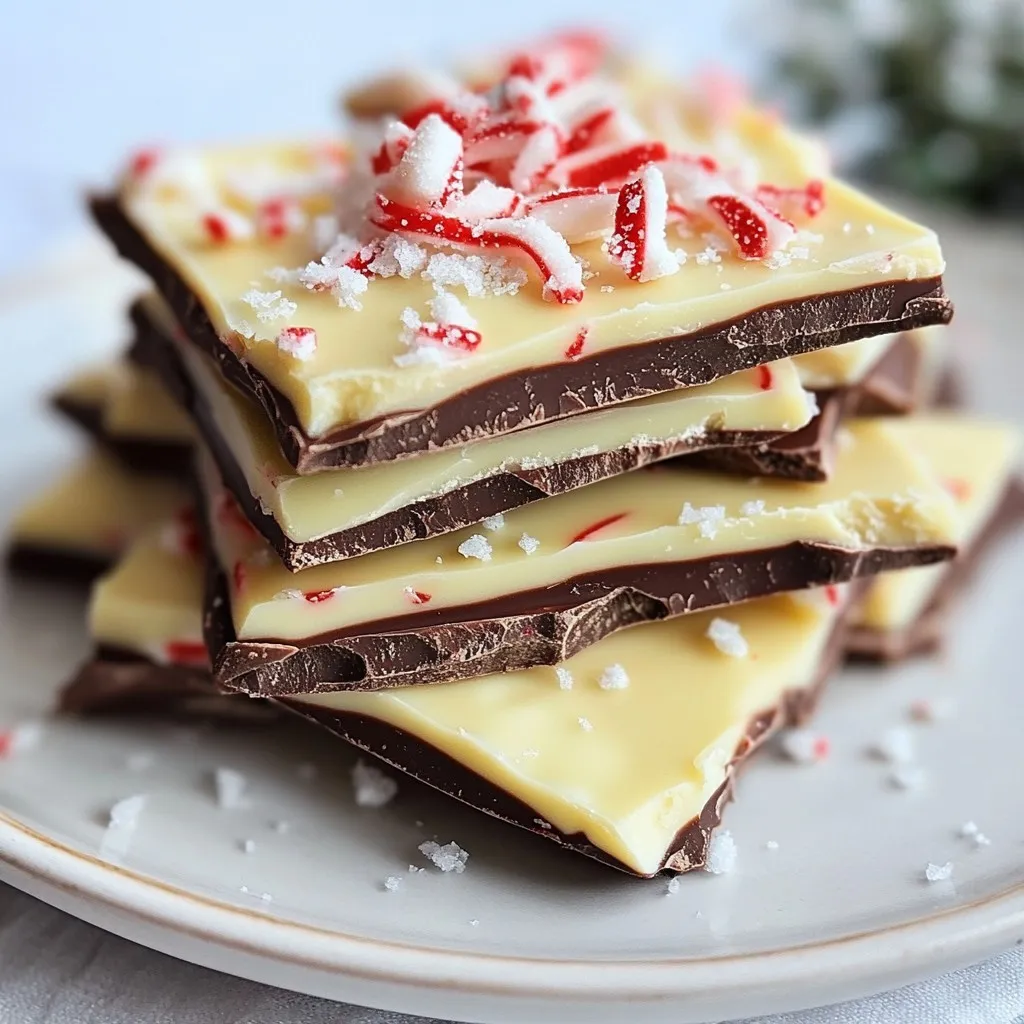For this Keto Peppermint Bark, you need: - 1 cup sugar-free dark chocolate chips - 1 cup sugar-free white chocolate chips - 1 teaspoon peppermint extract - ¼ cup crushed sugar-free peppermint candies (or sugar-free candy canes) - A pinch of sea salt You can swap the sugar-free chocolate chips for regular ones if you don’t care about carbs. However, this change will add sugar and calories. If you want a creamier texture, consider using unsweetened baking chocolate. You can sweeten it with a keto-friendly sweetener. For the crushed candies, you can use crushed nuts like almonds or pecans for a crunch. This will change the flavor but can be just as tasty! Using high-quality ingredients makes your Keto Peppermint Bark shine. The type of chocolate you use impacts the taste. Look for good brands that use cocoa butter and have no added sugars. Fresh peppermint extract brings a strong flavor. Avoid old extracts as they lose potency. The crushed candies should be bright and crunchy. Stale candy won’t give the right crunch. When you use quality items, you elevate your dessert. It looks better, tastes better, and feels special. Plus, your hard work deserves the best! {{ingredient_image_2}} Start by grabbing an 8x8 inch baking dish. Line the dish with parchment paper. Leave some paper hanging over the edges. This step helps when you lift the bark out later. The parchment prevents sticking, making your life easier. Next, take 1 cup of sugar-free dark chocolate chips. Place them in a microwave-safe bowl. Heat the chips in the microwave in 30-second bursts. Stir the chocolate well after each interval. You want it to melt smoothly. Once melted, pour the chocolate into your lined dish. Use a spatula to spread it evenly on the bottom. Now, let it chill in the refrigerator for about 10 to 15 minutes. You want it to set and become firm. While the dark chocolate sets, repeat the process with the white chocolate. Use 1 cup of sugar-free white chocolate chips. Heat them in the microwave just like before, in 30-second intervals. Stir until creamy and smooth. After melting, mix in 1 teaspoon of peppermint extract. This gives your bark that fresh minty flavor. Carefully pour the white chocolate over the dark chocolate layer. Spread it evenly using a spatula. Now it’s time to add the fun part! Sprinkle ¼ cup of crushed sugar-free peppermint candies on top. Press them down gently to stick. Finally, add a pinch of sea salt to enhance the flavors. Return the dish to the fridge for another 30 to 60 minutes. Wait until both layers are fully set. When ready, lift the bark out using the parchment paper. Cut into squares or break into pieces. Enjoy your delicious Keto Peppermint Bark! For perfect texture, always melt your chocolate slowly. Use the microwave in 30-second bursts. Stir well after each burst until it is smooth. This helps prevent burning. If you overheat chocolate, it will seize and become grainy. You can also use a double boiler for more control. This method allows steam to gently warm the chocolate. One common mistake is not letting each layer set properly. If you pour white chocolate over warm dark chocolate, they can blend together. Make sure the dark layer is fully firm before adding the white layer. Also, don’t skip the salt sprinkle. It enhances the flavors and adds a nice touch. Lastly, be careful with the peppermint candies. Press them down lightly so they stick well. For serving, cut the bark into squares or break it into pieces. Arrange the pieces on a festive platter for a cheerful look. You can also place whole sugar-free peppermint candies around the edges for decoration. This makes your treat even more inviting. Share it with friends and family, or enjoy it during cozy gatherings. Pro Tips Use Quality Chocolate: Choose high-quality sugar-free chocolate chips for the best flavor and texture in your bark. Crush Peppermints Carefully: Use a zip-top bag and a rolling pin to crush the sugar-free peppermint candies without creating a mess. Make it Festive: Consider adding colorful sprinkles or edible glitter on top for a festive touch during the holidays. Store Properly: Keep the bark in an airtight container in a cool place to maintain its texture and prevent melting. {{image_4}} You can make your keto peppermint bark even richer by adding nut butters. Almond butter or peanut butter can add great flavor and creaminess. Just melt a few tablespoons of your chosen nut butter. When you pour the white chocolate over the dark chocolate, drizzle the nut butter on top. Use a knife to swirl it in for a fun look. This addition gives each bite a special twist. While peppermint is classic, you can switch up the flavor. Try using almond or vanilla extract instead. These flavors can give your bark a unique twist. Mix the extract into the melted white chocolate just like you do with peppermint. This small change can turn your bark into a completely different treat. It’s a fun way to experiment with your sweets. Toppings can change your bark's look and taste. Instead of crushed peppermint candies, use chopped nuts or sugar-free chocolate chips. You can also sprinkle some sea salt on top for a sweet and salty combo. Get creative! You can even use dried fruits like unsweetened coconut flakes or sugar-free dried cranberries. These toppings add texture and extra flavor that can impress your guests. To keep your keto peppermint bark fresh, store it in an airtight container. This helps keep moisture out and preserves the texture. You can use a glass jar or a plastic container. Make sure to separate layers of bark with parchment paper to prevent sticking. Avoid storing it in warm areas. Keep it cool and dry for the best results. When stored correctly, keto peppermint bark lasts for about two weeks. If you notice any changes in texture or smell, it’s best to toss it. Always check for any signs of spoilage before enjoying your treats. If you want to enjoy it longer, consider freezing it. Freezing is a great way to extend the life of your keto peppermint bark. Cut it into pieces before freezing. Place the pieces in a single layer on a baking sheet. Freeze them for about an hour. Once solid, transfer the pieces to an airtight container or freezer bag. Label the bag with the date. The bark can last up to three months in the freezer. When ready to eat, let it thaw in the fridge for a few hours before enjoying. Keto Peppermint Bark is a sweet treat that fits a low-carb diet. It uses sugar-free chocolate and peppermint flavors. This bark has two layers: dark chocolate and white chocolate. You can enjoy it without guilt during the holidays. It is perfect for sharing or as a festive snack. You can use regular chocolate, but it will add sugar. This changes the carb count. If you want to keep it keto-friendly, stick to sugar-free options. Regular chocolate may taste richer, but it won’t fit a low-carb plan. Always check labels for sugar content if you choose to swap. To make Keto Peppermint Bark dairy-free, use dairy-free chocolate chips. Brands offer great options that fit this diet. Look for coconut or almond milk-based chocolate. This keeps the bark creamy without dairy. Plus, it tastes just as good! We explored how to make keto peppermint bark using quality ingredients. I shared step-by-step instructions to guide your baking. Tips helped achieve the best texture and avoid mistakes. Variations offer fun ways to switch up flavors and toppings. Lastly, I provided storage tips to keep your treat fresh. Creating keto peppermint bark can be easy and fun. Enjoy making and sharing this tasty delight!
