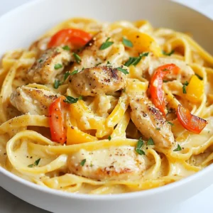 - 2 boneless, skinless chicken breasts, thinly sliced - 8 oz fettuccine pasta - 2 tablespoons Cajun seasoning, or to taste - 1 tablespoon olive oil - 1 small onion, finely chopped - 3 cloves garlic, minced - 1 bell pepper (your choice of red or green), diced - 1 cup heavy cream - 1 cup chicken broth - 1 cup freshly grated Parmesan cheese - Salt and black pepper, to taste - Fresh parsley, chopped, for garnishing - 1 teaspoon smoked paprika - 1 teaspoon red pepper flakes - &frac12; cup cherry tomatoes, halved - 1 tablespoon lemon juice You can add these items to enhance the flavor. The smoked paprika gives a deeper taste. Red pepper flakes will bring heat. Cherry tomatoes add freshness. Lemon juice brightens the dish. - Large pot for boiling pasta - Large skillet for saut&eacute;ing - Colander for draining pasta - Mixing bowl for chicken - Wooden spoon for stirring - Measuring cups and spoons Having the right tools makes cooking easier. Use a large skillet for even cooking. A colander helps drain pasta quickly. Keep your measuring tools handy for accuracy. {{ingredient_image_2}} Start by filling a large pot with water. Add salt to the water to enhance flavor. Bring the water to a rolling boil. Once boiling, add the fettuccine pasta. Cook it according to the package directions, usually about 8-10 minutes. Check for al dente texture. Drain the pasta in a colander and set it aside. Reserve a cup of pasta water if you want to adjust sauce thickness later. Take two boneless, skinless chicken breasts and slice them thinly. Place the chicken slices in a mixing bowl. Sprinkle Cajun seasoning over the chicken. Make sure each piece is well coated to get the best flavor. You can adjust the amount of seasoning to your taste. In a large skillet, heat one tablespoon of olive oil over medium heat. When the oil is hot, add the seasoned chicken slices. Cook them for about 5-7 minutes. Turn the chicken slices occasionally until they turn golden brown and are cooked through. Once done, transfer the chicken to a plate and set it aside. Using the same skillet, reduce the heat to medium-low. Add one finely chopped onion and one diced bell pepper. Saut&eacute; these vegetables for about 3-4 minutes until they soften. Add three minced garlic cloves and cook for another minute. Stir until the garlic becomes fragrant but does not burn. Pour one cup of chicken broth into the skillet. Bring the mixture to a gentle simmer. Then, add one cup of heavy cream. Let it bubble softly for 2-3 minutes. This will help thicken the sauce. Gradually stir in one cup of freshly grated Parmesan cheese. Keep stirring until the cheese melts completely. The sauce should now be rich and creamy. Now, return the cooked chicken to the skillet. Add the cooked fettuccine as well. Gently toss everything together to coat the pasta and chicken in the creamy Cajun sauce. If the sauce seems too thick, add some of the reserved pasta water. Taste the dish and season with salt, black pepper, or more Cajun seasoning if needed. To make a rich, creamy sauce, start with heavy cream. It gives the sauce a nice thickness. When you add the chicken broth, let it simmer gently. This helps blend the flavors well. Stir in the Parmesan cheese slowly. This keeps the cheese from clumping. If the sauce is too thick, add some pasta water. It helps make a silky finish. For juicy chicken, slice it thinly. This helps it cook fast and evenly. Sprinkle Cajun seasoning on both sides. Let it sit for a few minutes to soak up the flavor. Use a hot skillet with olive oil. Cook until golden brown, about 5-7 minutes. Always check that the chicken is cooked through. Use a meat thermometer if needed; it should reach 165&deg;F. Want to kick up the flavor? Try adding a pinch of cayenne pepper for heat. Fresh herbs like thyme or basil can add depth. If you love garlic, add more minced garlic while saut&eacute;ing the veggies. You can also toss in some spinach for color and nutrition. Taste your sauce before serving. Adjust the salt and pepper as needed for the best flavor. Pro Tips Perfect Pasta Texture: Always cook your pasta until al dente, which means it should be firm to the bite. This will prevent it from becoming mushy when mixed with the sauce. Seasoning the Chicken: Don&rsquo;t be shy with the Cajun seasoning. Marinating the chicken slices for at least 30 minutes can enhance the flavor even more. Adjusting Sauce Consistency: If your sauce is too thick, gradually add some of the reserved pasta water until you reach your desired creaminess without losing flavor. Garnishing for Flavor: Fresh parsley not only adds color but also a fresh flavor to the dish. Consider using other herbs like basil or cilantro for a unique twist! {{image_4}} You can boost the health of your creamy Cajun chicken pasta by adding vegetables. I love using spinach or kale for extra greens. Just toss them in with the saut&eacute;ed onions and bell peppers. You can also add tomatoes for a burst of flavor. Zucchini works well too. Slice it thin and add it to the skillet. This way, you get added color and nutrients without changing the dish too much. While fettuccine is my go-to, you can use other pasta types. Penne or rigatoni can hold the sauce well. If you prefer whole grain or gluten-free options, those work, too. Just remember to adjust the cooking time based on the pasta type you choose. This way, you can customize your dish to fit your taste and dietary needs. You can swap out chicken for shrimp or tofu if you want variety. Shrimp cooks fast and adds a nice seafood twist. Just saut&eacute; it until it turns pink, then follow the same sauce steps. For a vegetarian option, use firm tofu. Cube it and saut&eacute; until golden. This keeps all the creamy goodness while fitting different diets. Enjoy experimenting with these protein swaps! Store your leftover creamy Cajun chicken pasta in an airtight container. This keeps it fresh. Make sure to cool the pasta to room temperature before sealing it. It will stay good in the fridge for up to three days. If you want to keep it longer, consider freezing it. To reheat, you can use the microwave or stovetop. If using a microwave, place the pasta in a bowl. Add a splash of water or chicken broth to keep it moist. Heat for 1-2 minutes, stirring halfway. On the stovetop, warm over medium heat in a pan. Stir often and add liquid as needed until heated through. To freeze, portion the pasta into freezer-safe bags or containers. Remove as much air as possible to avoid freezer burn. It will last up to three months. When ready to eat, thaw it overnight in the fridge. Reheat as directed above. This way, you can enjoy your Cajun delight later! Yes, you can make this dish ahead of time. Just follow the recipe and let it cool down. Store it in an airtight container in the fridge. When you&rsquo;re ready to eat, reheat it on the stove or in the microwave. You may need to add a splash of chicken broth to help it stay creamy. If you want a lighter option, you can use half-and-half or whole milk. For a dairy-free choice, coconut cream works well too. Just remember that these substitutes may change the flavor and texture a bit. To spice things up, add more Cajun seasoning. You can also include diced jalape&ntilde;os or red pepper flakes. If you like heat, try using hot sauce in the creamy sauce. Adjust it to fit your taste! Yes, you can easily make this dish gluten-free. Just swap the fettuccine for gluten-free pasta. Many brands offer great options that taste good. Always check the labels to ensure they fit your needs. Creamy Cajun Chicken Pasta is simple and tasty. We covered the main ingredients and cooking steps. I shared tips for a great sauce and ways to make it unique. Remember, you can add veggies or try different proteins to mix it up. Storing leftovers is easy, and reheating is quick. This dish is fun to make and delightfully satisfying. Enjoy creating your own version!