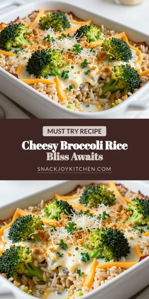 Discover the ultimate comfort food with this Cheesy Broccoli Rice Casserole! Perfect as a healthy broccoli cheese casserole option, it's packed with flavor and nutrition. This easy casserole recipe combines brown rice and fresh broccoli in a creamy broccoli cheddar bake that's totally vegetarian and a family favorite. Don't miss out—save this recipe and make it tonight! #CasseroleRecipes #HealthyEating #VegetarianRecipes #EasyDinnerIdeas