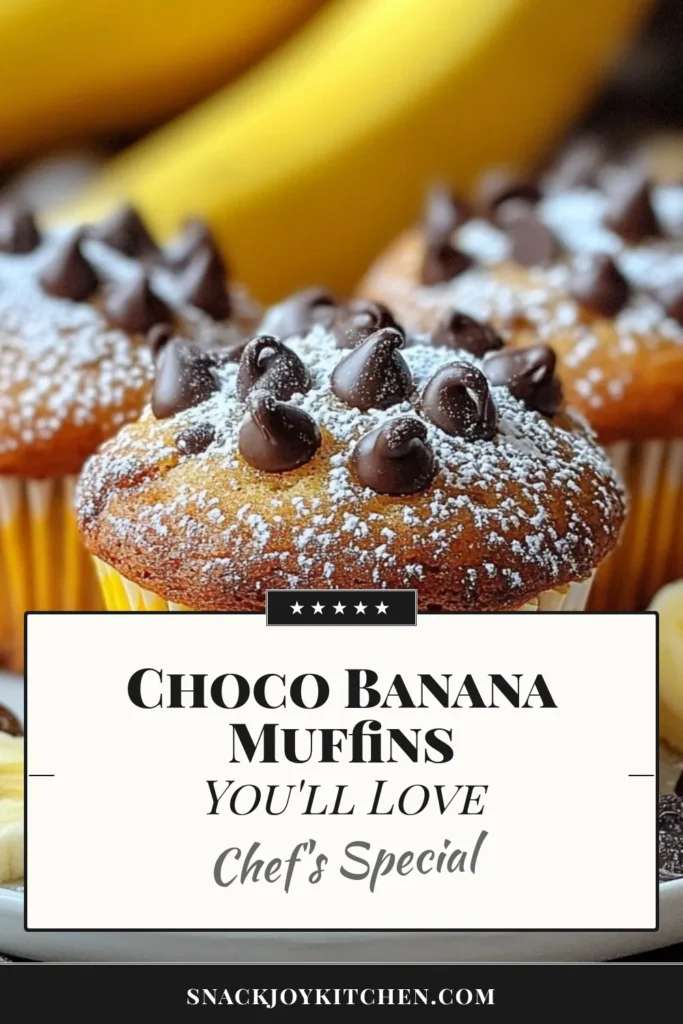 Indulge in the deliciousness of choco-banana muffins with this easy banana chocolate chip recipe! These healthy banana muffins combine ripe bananas and semi-sweet chocolate chips for a delightful treat perfect for breakfast or snack time. Discover how to make these chocolate banana breakfast muffins in just 35 minutes. Don't miss out—save this recipe for your next baking adventure! #ChocoBananaMuffins #HealthyBananaMuffins #EasyMuffinRecipes #BananaChocolateChipRecipe