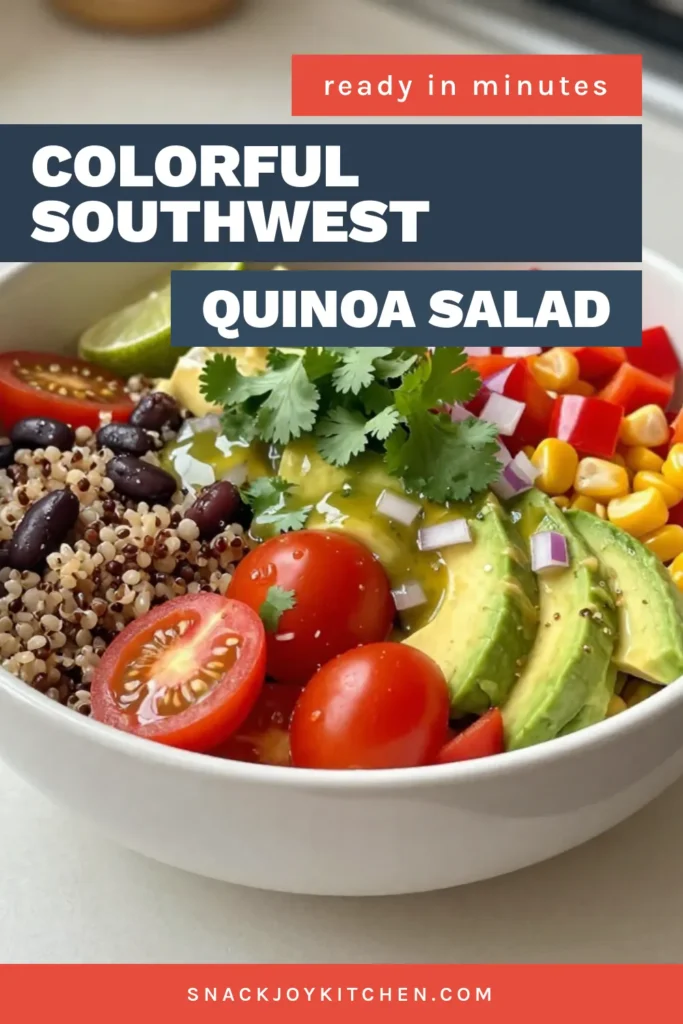 Discover the vibrant flavors of this Southwest quinoa salad, a perfect choice for anyone seeking healthy quinoa recipes! Packed with black beans, colorful vegetables, and zesty dressing, this vegan quinoa dish is both satisfying and nutritious. Ideal for meal prep or a refreshing side, try this quinoa salad with black beans today. Don't forget to save this recipe for easy access later! #HealthyEating #QuinoaRecipes #VeganMeals #MealPrepIdeas