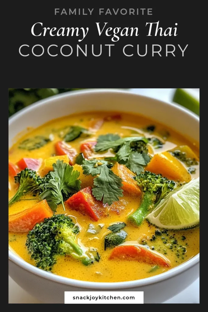 Discover the delightful flavors of our Vegan Thai Coconut Curry Soup, a healthy vegan soup that's creamy and satisfying. This Vegan curry recipe combines fresh veggies with rich coconut milk for a nourishing bowl of comfort. Perfect for any day, this Thai curry soup recipe is quick to make and bursting with flavor. Try it tonight and impress your friends! Save this recipe now for a delicious meal. #VeganCurry #CoconutMilkSoup #HealthyVegan #ThaiCurrySoup