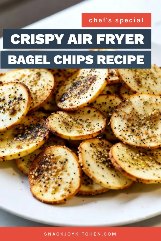 Create crunchy bagel chips at home with this easy air fryer everything bagel recipe! These air fryer bagel chips are seasoned to perfection, making them the ultimate air fryer snacks. With just a few ingredients, you’ll enjoy delicious, homemade bagel chips that are perfect for dipping or snacking. Try this quick recipe and elevate your snack game! Save this post for later! #AirFryerRecipes #BagelChips #HealthySnacks #EverythingBagel