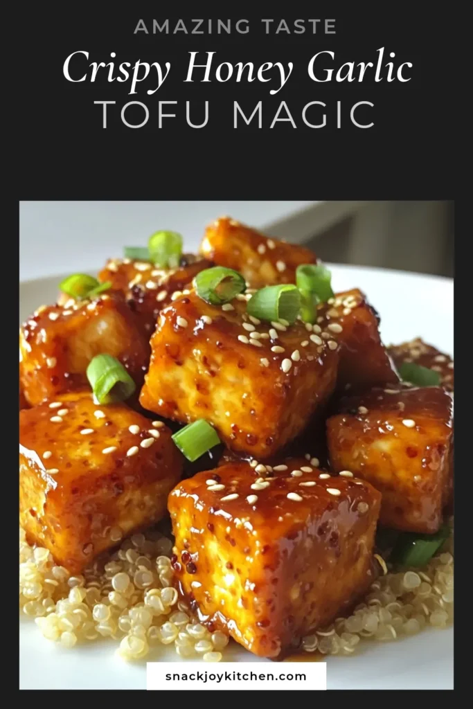 Discover how to make deliciously crispy honey garlic tofu, the perfect dish for vegan enthusiasts! This easy tofu recipe features perfectly fried crispy tofu bites tossed in a homemade honey garlic sauce that will have everyone asking for seconds. Ideal for weeknight dinners, this simple recipe pairs wonderfully with rice or veggies. Give it a try and save for later! #CrispyTofu #VeganRecipes #HoneyGarlicSauce #EasyTofuDishes