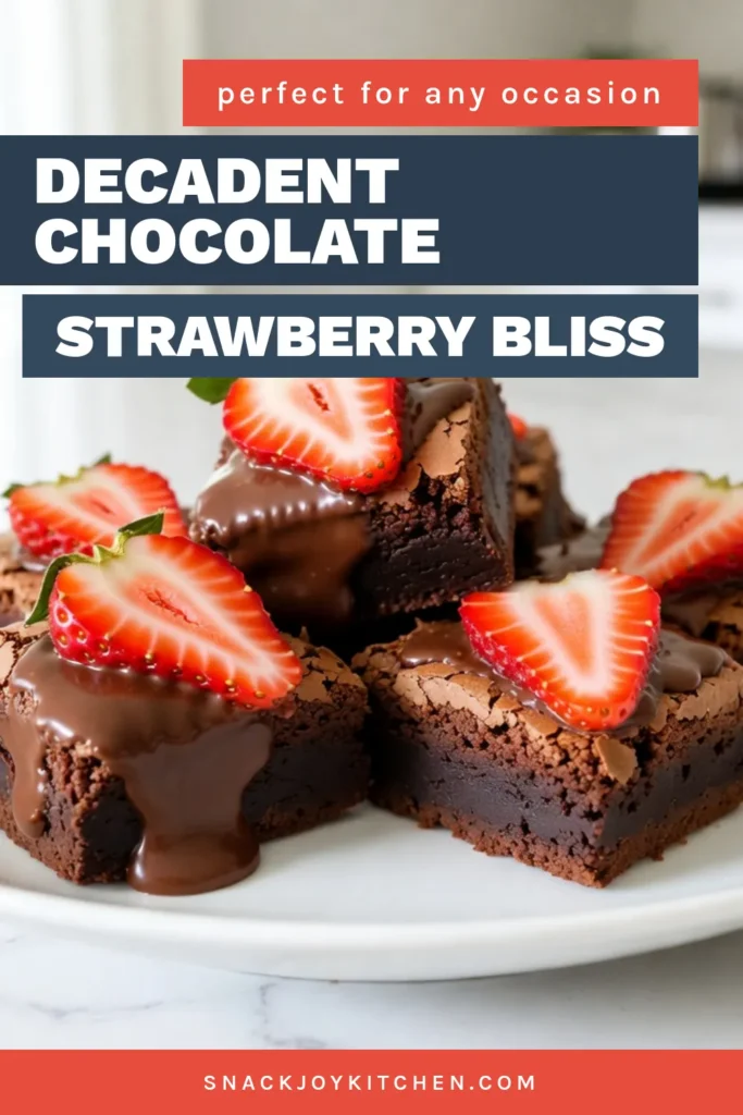 Satisfy your sweet tooth with these delicious chocolate covered strawberry brownies! These fudgy brownies with strawberries are the ultimate treat for chocolate lovers. This easy brownie recipe combines rich chocolate and fresh strawberries for a delightful chocolate dessert. Perfect for any occasion, these strawberry dessert ideas will impress your family and friends. Try it now and elevate your dessert game! #ChocolateCoveredStrawberryBrownies #EasyBrownieRecipes #ChocolateDessertRecipes #StrawberryDessertIdeas