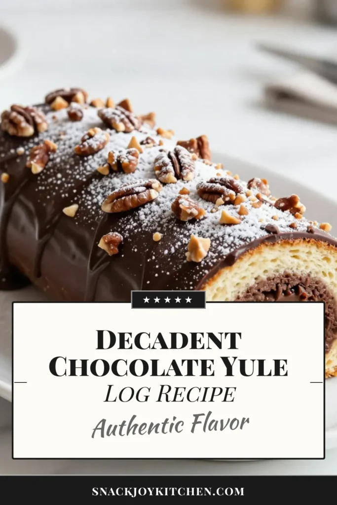 Indulge in the magic of the holidays with this delectable Chocolate Praline Yule Log Recipe! This Chocolate Yule Log features a fluffy chocolate roll cake filled with luscious chocolate ganache and crunchy praline pecans. Perfect for your holiday dessert table, this show-stopping treat is sure to impress. Save this recipe for a festive celebration that your loved ones will cherish! #ChocolateYuleLog #HolidayDessertRecipes #ChocolateRollCake #PralineYuleLogRecipe