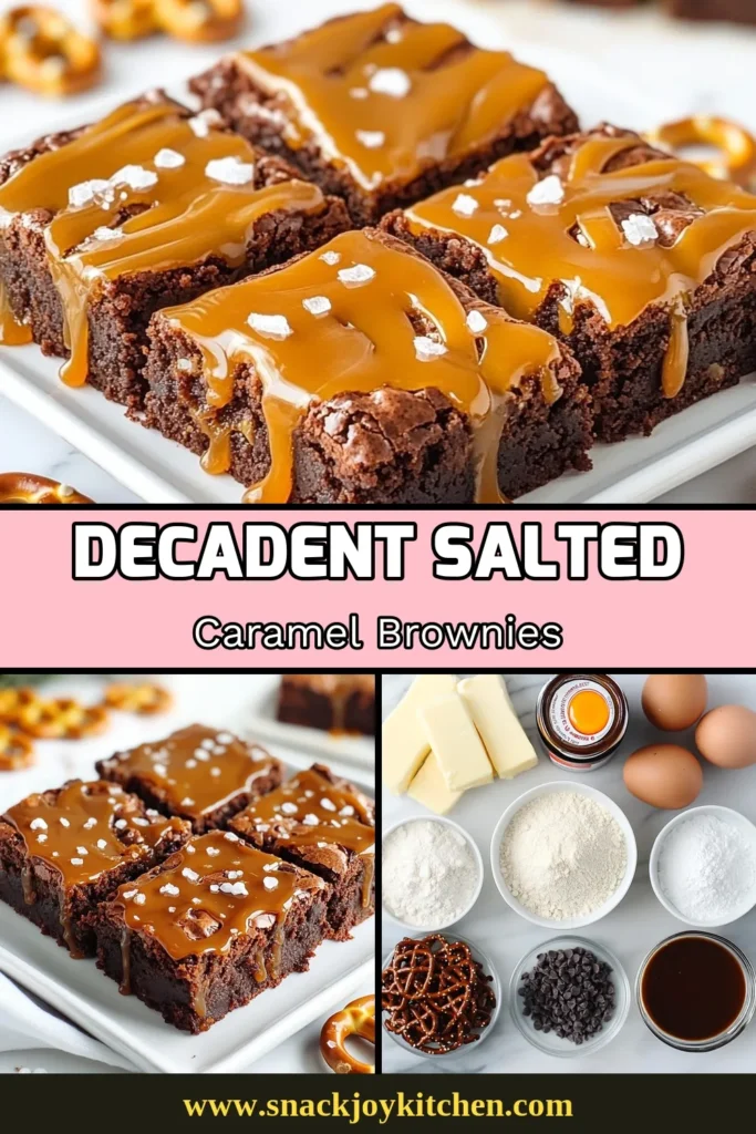 Indulge in the ultimate dessert experience with these salted caramel pretzel brownies! This chewy brownie recipe combines the richness of chocolate, a drizzle of caramel, and a crunchy pretzel topping for the perfect chocolate caramel dessert. Easy to make, these delicious pretzel topping brownies will impress friends and family alike. Save this recipe and treat yourself! #SaltedCaramelPretzelBrownies #EasyBrownieDessert #ChocolateCaramelDessert #BrownieRecipe