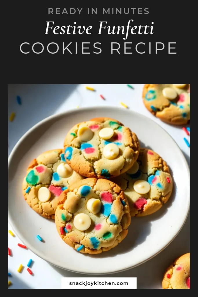 Dive into the joy of baking with these Funfetti Birthday Cake Cookies! This easy cookie recipe combines colorful rainbow sprinkles with creamy white chocolate chips for a delightful twist on classic birthday cake cookies. Ideal for celebrations or a sweet treat any day. Bake up a batch of these irresistible Funfetti cookies and impress your friends! Save this recipe for later! #FunfettiCookies #BirthdayCakeCookies #RainbowSprinkleCookies #WhiteChocolateChipCookies