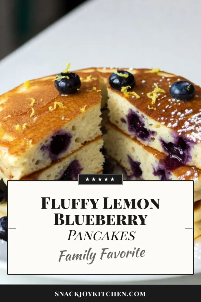 Indulge in these delightful Lemon Blueberry Ricotta Pancakes, a fluffy pancake recipe that elevates your morning routine. Perfect for easy breakfast ideas, these ricotta pancakes with blueberries are bursting with fresh flavors. Whip up this lemon blueberry breakfast recipe in just 25 minutes and treat yourself to a delicious stack topped with syrup and extra berries. Save this recipe for a tasty morning treat! #LemonBlueberryRicottaPancakes #EasyBreakfastIdeas #FluffyPancakeRecipe #RicottaPancakesWithBlueberries