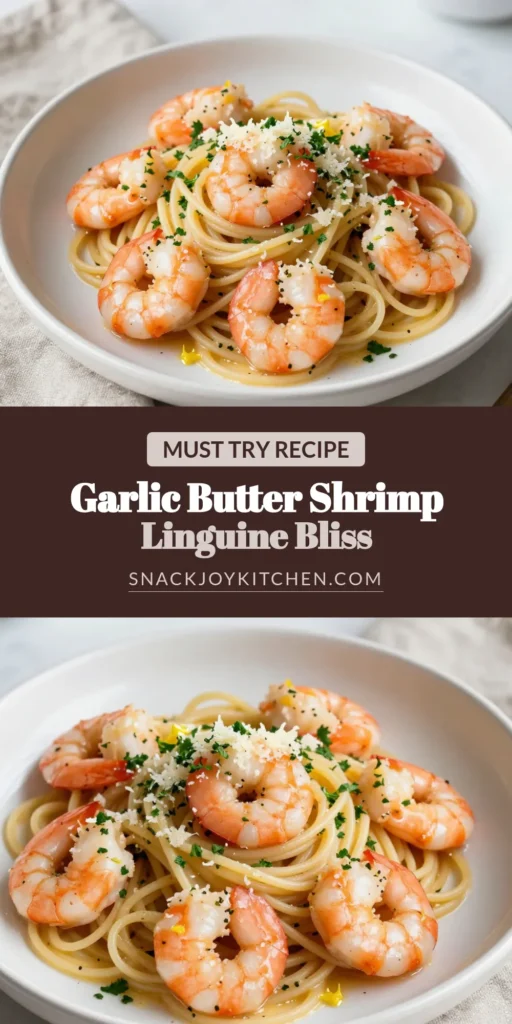 Indulge in this easy shrimp scampi recipe featuring garlic butter shrimp scampi and linguine pasta! This delicious shrimp and linguine dish is packed with flavor, thanks to fresh garlic, zesty lemon, and perfectly cooked shrimp. Perfect for a quick weeknight dinner, this garlic shrimp pasta will impress your family and friends. Try it today and elevate your meal game! Save this recipe for later! #ShrimpScampi #LinguineRecipe #GarlicButterShrimp #EasyDinnerIdeas