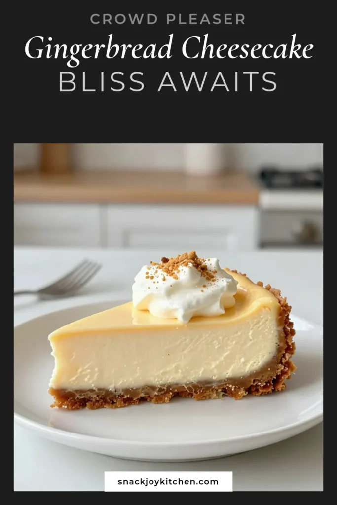 Indulge in the ultimate holiday dessert with this gingerbread cheesecake recipe! This creamy cheesecake brings together the warm spices of gingerbread and delivers a festive flavor that will delight your guests. Perfect for holiday gatherings, this recipe is easy to follow and results in a show-stopping dessert. Save this gingerbread cheesecake recipe for your holiday table and explore more festive cheesecake ideas. Get baking today! #gingerbreadcheesecake #holidaydessertrecipes #gingerbreaddessertrecipes #festivecheesecakeideas