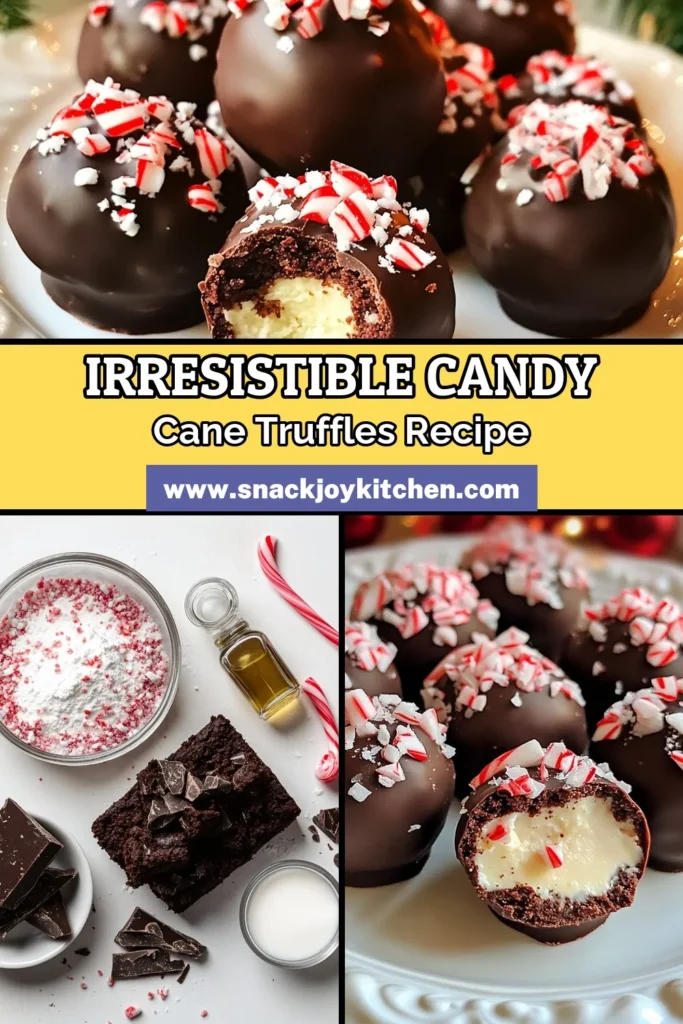 Indulge in the festive spirit with these Candy Cane Brownie Truffles! This easy no-bake truffle recipe combines rich chocolate brownie bites, creamy filling, and a crunchy candy cane topping. Perfect for your holiday gatherings, these Christmas dessert recipes will wow your guests. Try these chocolate truffle recipes for a sweet holiday treat everyone will love. Save this recipe and delight in the festivities! #CandyCaneBrownieTruffles #ChristmasDesserts #NoBakeTruffles #HolidayTreats