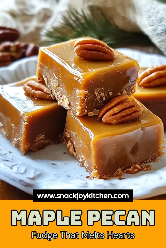 Indulge in this delicious maple pecan fudge that’s the perfect treat for any occasion! This easy fudge recipe combines rich maple syrup and crunchy pecans for a delightful homemade fudge experience. Ideal for sweet cravings or as a thoughtful gift, this pecan dessert recipe is sure to impress. Follow this simple recipe and enjoy flavorful maple syrup treats at home. Try it now and savor every bite! #MaplePecanFudge #EasyFudgeRecipe #PecanDessert #HomemadeFudge