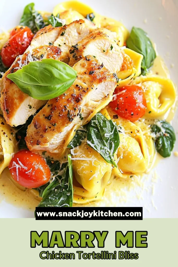 Discover the perfect weeknight meal with this Marry Me Chicken Tortellini recipe! This creamy tortellini dish combines succulent chicken with cheesy tortellini and vibrant spinach for an easy Italian chicken recipe that'll impress anyone. With just one pan, you can whip up a delicious one-pan chicken dinner in no time. Try it tonight and watch everyone fall in love with this delightful dish! Save this recipe for later and enjoy! #MarryMeChicken #ChickenTortelliniRecipe #OnePanDinner #EasyItalianCooking