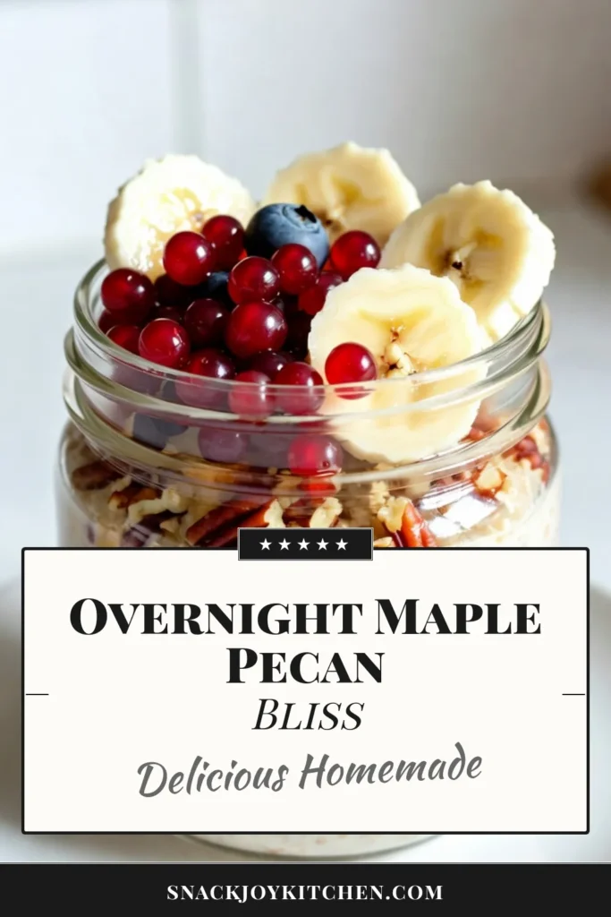 Start your day with delicious Maple Pecan Overnight Oats, the perfect healthy overnight oats recipe to energize you! This easy breakfast idea is packed with nutty flavor and wholesome ingredients like almond milk and chopped pecans. In just 10 minutes, you can prepare this delightful meal that transforms into a creamy, satisfying treat overnight. Dive into this nutty oatmeal recipe and treat yourself every morning! Save this recipe today! #OvernightOats #HealthyBreakfast #NuttyOatmeal #AlmondMilkOats