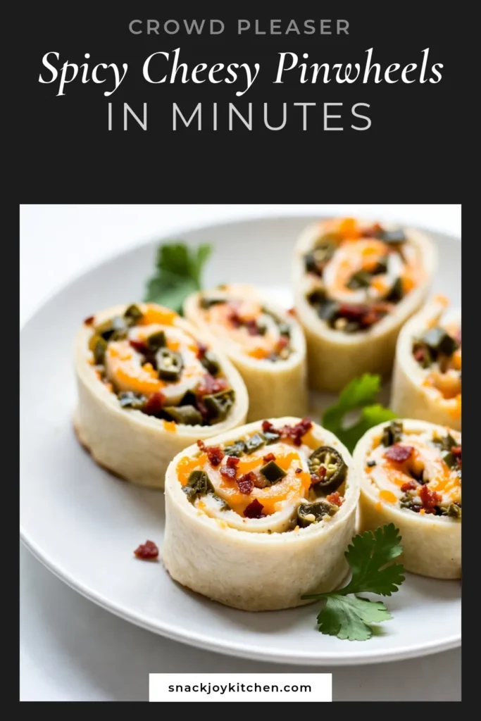 Looking for the perfect snack? Try these cheesy jalapeño popper pinwheels! This simple jalapeño pinwheel recipe is filled with creamy goodness from cream cheese, cheddar, and mozzarella, making it an easy appetizer recipe that every guest will love. Ideal for parties, these mouthwatering party finger foods are sure to impress. Save this recipe and share the fun! #CheesyJalapenoPopperPinwheels #AppetizerRecipes #PartyFood #FingerFoods