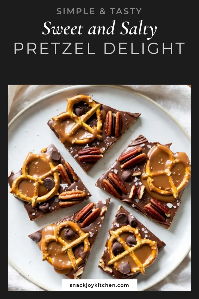 Indulge in this sweet and salty pretzel bark that's perfect for any occasion! This easy pretzel dessert recipe combines crunchy pretzels, rich chocolate, and gooey caramel for a delightful treat. Whether you're making homemade pretzel snacks for a holiday party or simply craving a delicious snack, this chocolate caramel pretzel bark is sure to impress. Try it out and share your creations! #PretzelBark #HolidayTreats #DessertRecipes #SweetAndSalty
