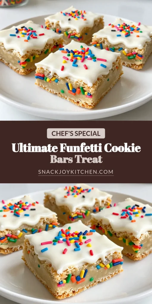 Indulge in these delightful Funfetti Sugar Cookie Bars, topped with creamy frosting and vibrant rainbow sprinkles! This easy sugar cookie bars recipe is perfect for celebrations or just a sweet treat at home. With a soft and chewy texture, these festive cookie bars are sure to impress. Get your baking on and enjoy a little slice of joy! Save this recipe for your next gathering! #FunfettiSugarCookieBars #RainbowSprinkleCookieBars #EasySugarCookieBarsRecipe #FestiveCookieBars