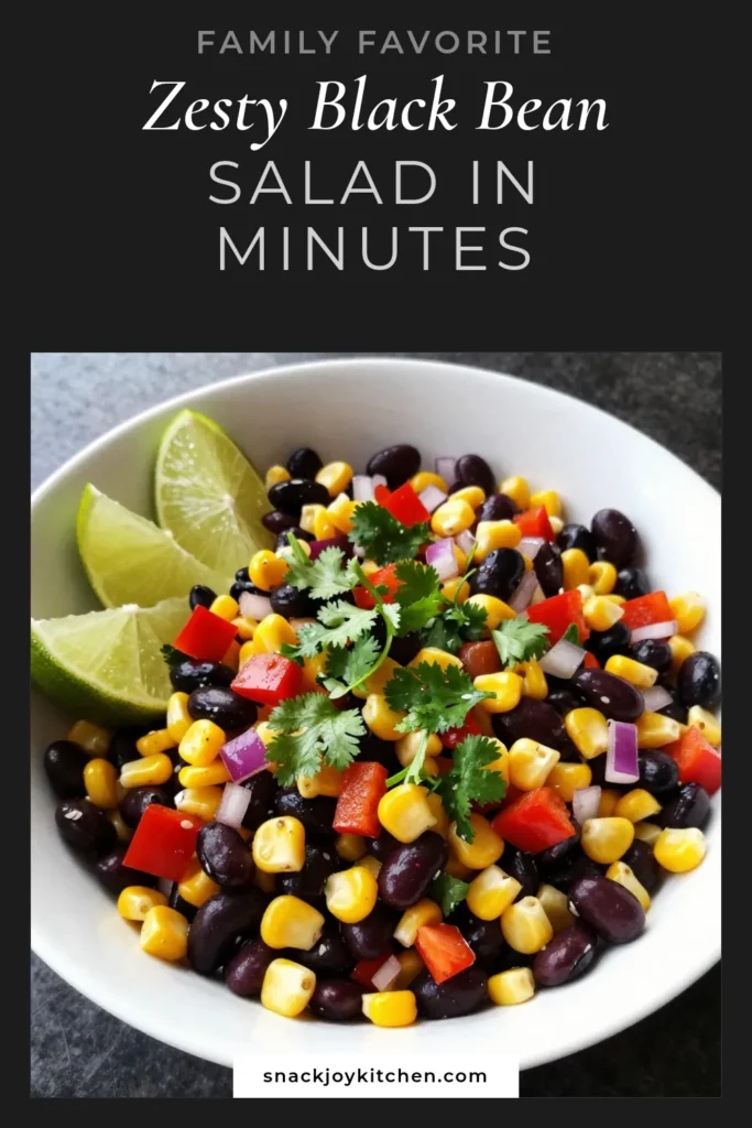 Looking for a fresh and vibrant dish? Try this Zesty Black Bean Corn Salad! Packed with black beans, sweet corn, and zesty spices, this healthy bean salad is perfect for any occasion. It's a delicious vegan black bean salad that’s easy to make. Enjoy the flavors of fresh corn salad for a refreshing side or light meal. Click to discover the recipe, and don't forget to save it for later! #ZestySaladRecipes #HealthyEats #VeganRecipes #BlackBeanCornSalad