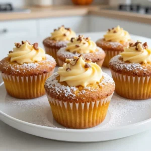 When making pumpkin cream cheese muffins, you need a mix of simple ingredients. Here&rsquo;s what you will need: - 1 &frac12; cups all-purpose flour - 1 teaspoon baking powder - &frac12; teaspoon baking soda - &frac12; teaspoon salt - 1 teaspoon ground cinnamon - &frac14; teaspoon ground nutmeg - &frac12; teaspoon ground ginger - &frac12; cup granulated sugar - &frac12; cup brown sugar, packed - &frac34; cup vegetable oil - 2 large eggs - 1 cup pumpkin puree - 1 teaspoon vanilla extract - 4 ounces cream cheese, softened - 2 tablespoons powdered sugar - Optional: Chopped pecans or walnuts for topping Each ingredient plays a role in creating that soft, moist texture. Flour gives structure while baking powder and soda help it rise. The sugars add sweetness and moisture, and pumpkin puree brings a lovely flavor. Cream cheese is the star here, adding a rich and creamy filling. You can top with nuts for crunch or leave them plain. The choice is yours! {{ingredient_image_2}} 1. First, preheat your oven to 350&deg;F (175&deg;C). Prepare a 12-cup muffin tin. You can use paper liners or grease the tin with non-stick spray. 2. In a medium bowl, mix the dry ingredients. Combine 1 &frac12; cups all-purpose flour, 1 teaspoon baking powder, &frac12; teaspoon baking soda, &frac12; teaspoon salt, 1 teaspoon ground cinnamon, &frac14; teaspoon ground nutmeg, and &frac12; teaspoon ground ginger. Whisk until well mixed. 3. In a large bowl, mix the wet ingredients. Combine &frac12; cup granulated sugar, &frac12; cup packed brown sugar, and &frac34; cup vegetable oil. Stir until smooth. Add in 2 large eggs, 1 cup pumpkin puree, and 1 teaspoon vanilla extract. Mix until blended. 1. Gently fold the dry ingredients into the wet mixture. Use a spatula or wooden spoon and mix until just combined. It&rsquo;s okay if there are some lumps; do not overmix. 2. In a small bowl, prepare the cream cheese filling. Mix 4 ounces of softened cream cheese with 2 tablespoons of powdered sugar. Blend until creamy and smooth. 1. Fill each muffin cup with the pumpkin batter. Aim for about halfway full. 2. Add a dollop of the cream cheese mixture into the center of each muffin. Cover it with more pumpkin batter, filling each cup to about &frac34; full. This allows space for the muffins to rise. 1. Place the muffin tin in your preheated oven. Bake for 18-22 minutes. 2. To check if they are done, insert a toothpick into the center. It should come out clean, but avoid the cream cheese filling. These steps will lead you to delicious pumpkin cream cheese muffins that are perfectly fluffy and flavorful. Enjoy the process of baking these delightful treats! - How to avoid overmixing: Mix the batter gently. Use a spatula to fold the dry mix into the wet mix. Stop when you see a few lumps; it's okay if the batter isn't smooth. Overmixing can make your muffins tough. - Choosing the right pumpkin puree: Use pure pumpkin puree from a can or make your own. Avoid pumpkin pie filling, as it has added sugars and spices. Fresh pumpkin gives a great taste, but canned is easy and saves time. - Correct temperature for baking: Always preheat your oven to 350&deg;F (175&deg;C). This helps your muffins rise evenly and become fluffy. An oven thermometer can help make sure your oven is accurate. - Recommendations for doneness checks: Bake your muffins for 18-22 minutes. Insert a toothpick into the center of a muffin. If it comes out clean, they are done. Be careful not to poke the cream cheese center. - Best ways to serve muffins: Serve your muffins warm or at room temperature. They taste great as a breakfast treat or a snack. Pair them with coffee or tea for a cozy experience. - Ideas for garnishing: Sprinkle a bit of powdered sugar on top for a sweet touch. You can also add a dollop of cream cheese frosting for extra richness. Chopped nuts on top add a lovely crunch. Pro Tips Use Fresh Pumpkin Puree: For the best flavor, consider using fresh pumpkin puree instead of canned. If using canned, ensure it's 100% pure pumpkin without additives. Don&rsquo;t Overmix: When combining the wet and dry ingredients, mix just until combined. Overmixing can lead to dense muffins, so a few lumps are okay! Room Temperature Ingredients: Make sure your eggs and cream cheese are at room temperature before mixing. This helps create a smoother batter and better texture. Experiment with Spices: Feel free to adjust the spices according to your taste. Adding a bit of allspice or cloves can give your muffins a unique twist! {{image_4}} You can make these muffins even better with extra flavors. Try adding spices like cloves or allspice. A pinch can enhance the warm taste of the pumpkin. You might also enjoy adding chocolate chips or dried fruits, like cranberries or raisins. These add sweetness and texture, making each bite a new surprise. For those who need gluten-free options, you can use gluten-free flour. It works well in this recipe without changing the taste. If you want to make vegan muffins, swap the eggs for flax eggs and use a plant-based cream cheese. This way, everyone can enjoy these tasty treats! You can switch up the main ingredients for fun. Butternut squash or sweet potato can replace pumpkin. These add a different flavor while keeping the muffins moist. For the holidays, think about adding spices like nutmeg or cinnamon. You can also decorate the muffins with festive toppings like candied pecans or icing. These small changes can make your muffins stand out for any occasion. - Storing at room temperature: Keep your muffins in an airtight container. This way, they stay soft and fresh for about 2-3 days. If you want to add a slice of bread to the container, it helps keep them moist longer. - Freezing muffins for later use: If you want to save some muffins for later, just let them cool completely. Wrap each muffin in plastic wrap, then place them in a freezer bag. They can last up to 3 months in the freezer. When you're ready to eat them, just thaw them at room temperature. - Microwave vs. oven reheating: To reheat in the microwave, place the muffin on a plate and cover it with a damp paper towel. Heat for about 15-20 seconds. For the oven, preheat to 350&deg;F (175&deg;C) and warm them for about 10 minutes. The oven gives a better texture. - Keeping muffins fresh ahead of serving: If you plan to serve them later, store them in a cool place. Avoid stacking them to prevent squishing. Use a muffin tin covered with a cloth to keep them soft and ready to enjoy. You can store these muffins for 3 to 5 days. Keep them in an airtight container. If you want them to last longer, place them in the fridge. They will stay fresh for up to a week in the fridge. Yes, you can use mascarpone cheese or Greek yogurt instead. Both options add a creamy texture. You can also mix in some vanilla or cinnamon for added flavor. You can use melted coconut oil or unsweetened applesauce. Both keep the muffins moist. You can also try using canola oil or melted butter for a different taste. Absolutely! These muffins freeze very well. Let them cool completely, then wrap each muffin in plastic wrap. Store them in a freezer-safe bag for up to 3 months. Yes, you can! Just reduce the baking time. Bake mini muffins for about 10 to 15 minutes. Check for doneness with a toothpick, just like regular muffins. This blog post detailed how to make delicious pumpkin cream cheese muffins. We covered ingredients, methods, tips, and storage advice. You now have a clear path to bake these tasty muffins with ease. Don&rsquo;t forget to try out some variations for extra flavor or dietary needs. Enjoy these muffins fresh or saved for later. Your kitchen will smell amazing, and your taste buds will thank you. Dive in and start baking&mdash;it&rsquo;s fun and simple!