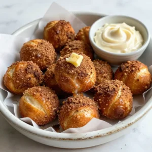 To make delicious cinnamon sugar pretzel bites, gather these ingredients: - 1 &frac12; cups warm water (between 110&deg;F and 115&deg;F) - 1 packet (2 &frac14; teaspoons) active dry yeast - 1 tablespoon granulated sugar (for activating yeast) - 4 cups all-purpose flour - 1 teaspoon salt - &frac12; cup baking soda (for boiling solution) - 1 large egg, beaten (for egg wash) - &frac12; cup unsalted butter, melted (for brushing) - &frac12; cup granulated sugar (for coating) - 2 teaspoons ground cinnamon (for coating) If you need alternatives, try these substitutions: - All-purpose flour: Use bread flour for a chewier bite. - Granulated sugar: Brown sugar adds a deeper flavor. - Unsalted butter: Use coconut oil for a dairy-free option. - Active dry yeast: Instant yeast works with no need for proofing. To ensure the best flavors and textures, pick fresh ingredients: - Yeast: Check the expiration date on the packet. Fresh yeast bubbles when mixed with warm water. - Flour: Look for a clean, dry package. Avoid any signs of moisture or pests. - Butter: Choose high-quality unsalted butter for the best taste. - Cinnamon: Smell the spice to check freshness. It should have a strong aroma. These tips help you make the best pretzel bites. Enjoy the process and the tasty results! {{ingredient_image_2}} First, get a small bowl. Add 1 &frac12; cups of warm water. The water should feel warm, not hot, around 110&deg;F to 115&deg;F. Sprinkle in 2 &frac14; teaspoons of active dry yeast and 1 tablespoon of sugar. Stir it gently. Let this sit for about 5 minutes. You want it to foam up. This foam means the yeast is alive and ready to work. Next, grab a big bowl. In it, mix 4 cups of all-purpose flour with 1 teaspoon of salt. Pour in the frothy yeast mixture. Use a wooden spoon or spatula to mix until a shaggy dough forms. Now, turn the dough onto a floured surface. Knead it for about 5 to 7 minutes. The dough should feel smooth and stretchy. Once you&rsquo;re done, place it in a greased bowl. Cover it with a damp cloth. Let it rise in a warm spot for about 1 hour. It needs to double in size. While the dough rises, preheat your oven to 425&deg;F (220&deg;C). Line a baking sheet with parchment paper. In a large pot, boil 10 cups of water. Carefully stir in &frac12; cup of baking soda. This will create a pretzel bath. After the dough has risen, punch it down to release air. Divide it into 8 equal pieces. Roll each piece into a rope, about 10-12 inches long. Cut the ropes into 1-inch pieces. Now, drop the pretzel bites into the boiling water for 30 seconds. Use a slotted spoon to take them out and place them on the baking sheet. Brush the tops with a beaten egg for shine. Bake them for 8 to 10 minutes until golden brown. Once they are out, brush them with melted butter. Mix &frac12; cup of sugar with 2 teaspoons of cinnamon. Roll the warm pretzel bites in this mix until coated. Enjoy the sweet and soft goodness! To get those perfect golden pretzel bites, start with the right boiling solution. Use &frac12; cup of baking soda in 10 cups of water. This helps create that classic pretzel crust. Boil the bites for about 30 seconds. This step locks in moisture and gives them a nice color. After boiling, brush them with a beaten egg. This gives them a shiny finish when baked. Bake them at 425&deg;F for 8 to 10 minutes. Watch closely; they should be golden brown and puffy. One common mistake is not letting the dough rise enough. Make sure it doubles in size. If the dough is too wet, your bites may turn out dense. Add flour gradually while kneading to avoid this. Another mistake is boiling them for too long. Stick to 30 seconds for the best texture. Lastly, don&rsquo;t skip the cinnamon sugar coating. It adds the sweet touch that makes these bites special. To boost flavor, try adding a pinch of nutmeg to the cinnamon sugar mixture. This subtle spice adds depth. For a fun twist, mix in some vanilla extract into the melted butter before brushing. You can also explore different toppings. Consider a sprinkle of sea salt after baking for a sweet-salty snack. Don't forget dipping sauces! Cream cheese or chocolate sauce pairs well with these bites. Pro Tips Use Fresh Yeast: Make sure your yeast is fresh and within its expiration date for the best rise and texture of your pretzel bites. Perfect Boiling Time: Do not exceed the 30 seconds boiling time; this helps to achieve that signature chewy texture without overcooking. Cooling on a Rack: Allow the pretzel bites to cool on a wire rack to prevent them from becoming soggy as they cool. Customize Your Coating: Experiment with different spices or flavored sugars for the coating to create unique variations of pretzel bites. {{image_4}} You can twist the classic cinnamon sugar pretzel bites into a sweet and savory delight. Try adding a pinch of sea salt for a contrast to the sweetness. You can also sprinkle in some grated cheese before baking. This gives a cheesy richness that pairs well with the sweet cinnamon flavor. For a spicy kick, add a dash of cayenne pepper to the cinnamon sugar mix. It creates a fun flavor contrast and wakes up your taste buds. If you need a gluten-free option, substitute all-purpose flour with a gluten-free blend. Look for one that works well for baking, and make sure it contains xanthan gum. This helps mimic the elasticity of regular dough. You can also use almond flour or coconut flour, but keep in mind they may change the texture. Experiment to find the right mix that works for you. Just be careful with the amounts, as gluten-free flours can absorb more moisture. Consider adding more fun toppings. Try rolling your warm pretzel bites in crushed nuts or sprinkles. This adds crunch and color. You might also enjoy drizzling melted chocolate or caramel over the top. For a more herbal twist, sprinkle some dried herbs like rosemary or thyme after baking. Each topping gives a new twist to your pretzel bites and makes them even more special. After you enjoy your pretzel bites, store any leftovers in an airtight container. This keeps them soft and fresh. Place them at room temperature for up to two days. If you want to keep them longer, consider freezing them. To reheat, preheat your oven to 350&deg;F (175&deg;C). Place the pretzel bites on a baking sheet. Heat for about 5 to 7 minutes. This makes them warm and fluffy again. You can also use the microwave, but they might lose some of their texture. To freeze pretzel bites, let them cool completely first. Then, place them in a single layer on a baking sheet. Freeze until solid, then transfer them to a freezer bag. They can last for up to three months in the freezer. When ready to eat, thaw in the fridge overnight and reheat as mentioned above. Yes, you can use instant yeast. Instant yeast works faster than active dry yeast. You do not need to activate it in warm water. Just mix it directly with the flour. This makes the process quicker, but the taste remains great! Cinnamon sugar pretzel bites taste amazing with different dips. Here are some great options: - Cream cheese dip: Smooth and rich, it balances the sweetness. - Chocolate sauce: Perfect for chocolate lovers, it adds a sweet twist. - Caramel sauce: This adds a buttery flavor that matches well with cinnamon. These pretzel bites stay fresh for 2-3 days at room temperature. Store them in an airtight container. For longer storage, freeze them. They can last up to 3 months in the freezer. Just reheat them in the oven when you want to enjoy them again! We covered a lot on making pretzel bites. We looked at key ingredients and how to pick the best ones. You now have step-by-step instructions to make them. I shared tips for a golden finish and common mistakes to avoid. You learned about fun variations and how to store leftover bites. With this knowledge, you can create tasty pretzel bites at home. Enjoy the process and share your results!